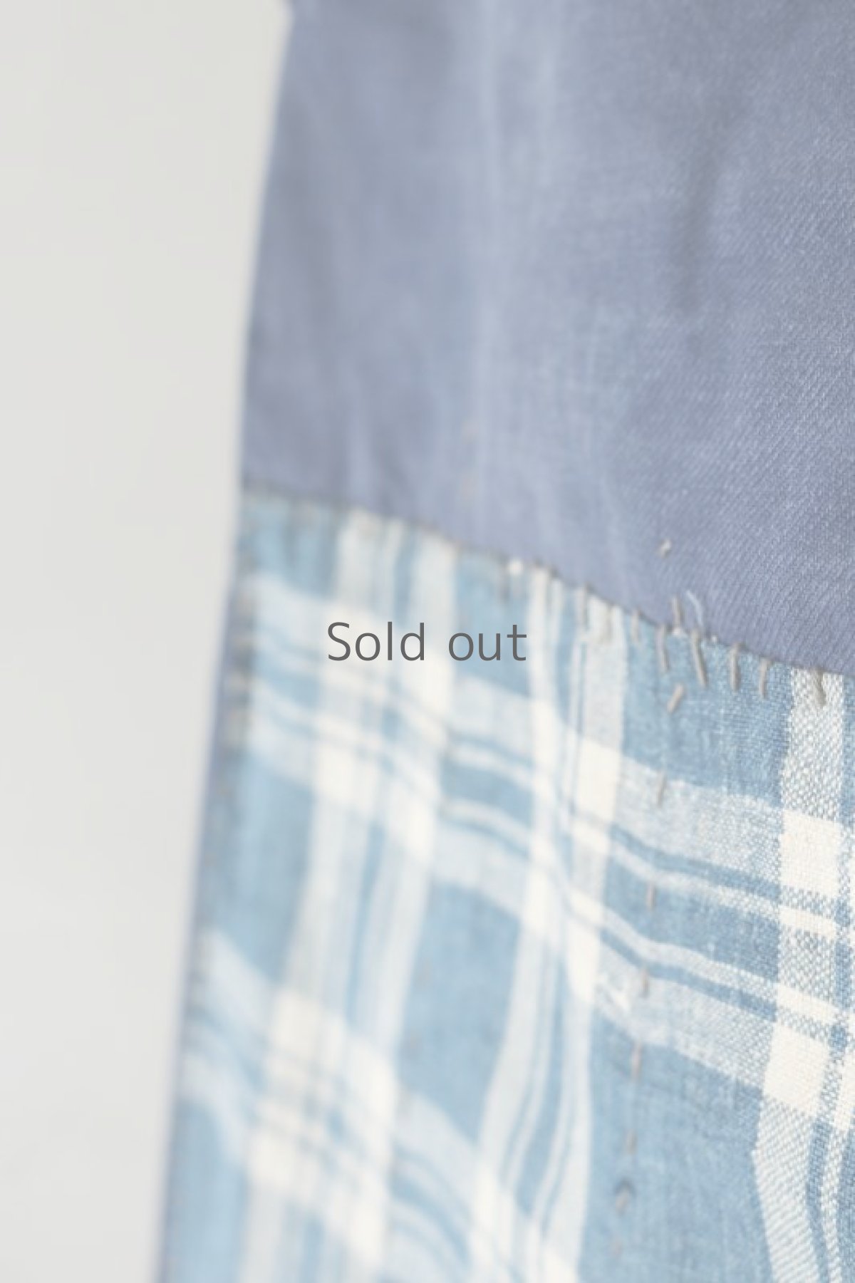 画像6: 【MITSUGU SASAKI】ビンテージ×リメイク　パッチワーク　インディゴチェック　ワークパンツ（紐付き） (6)