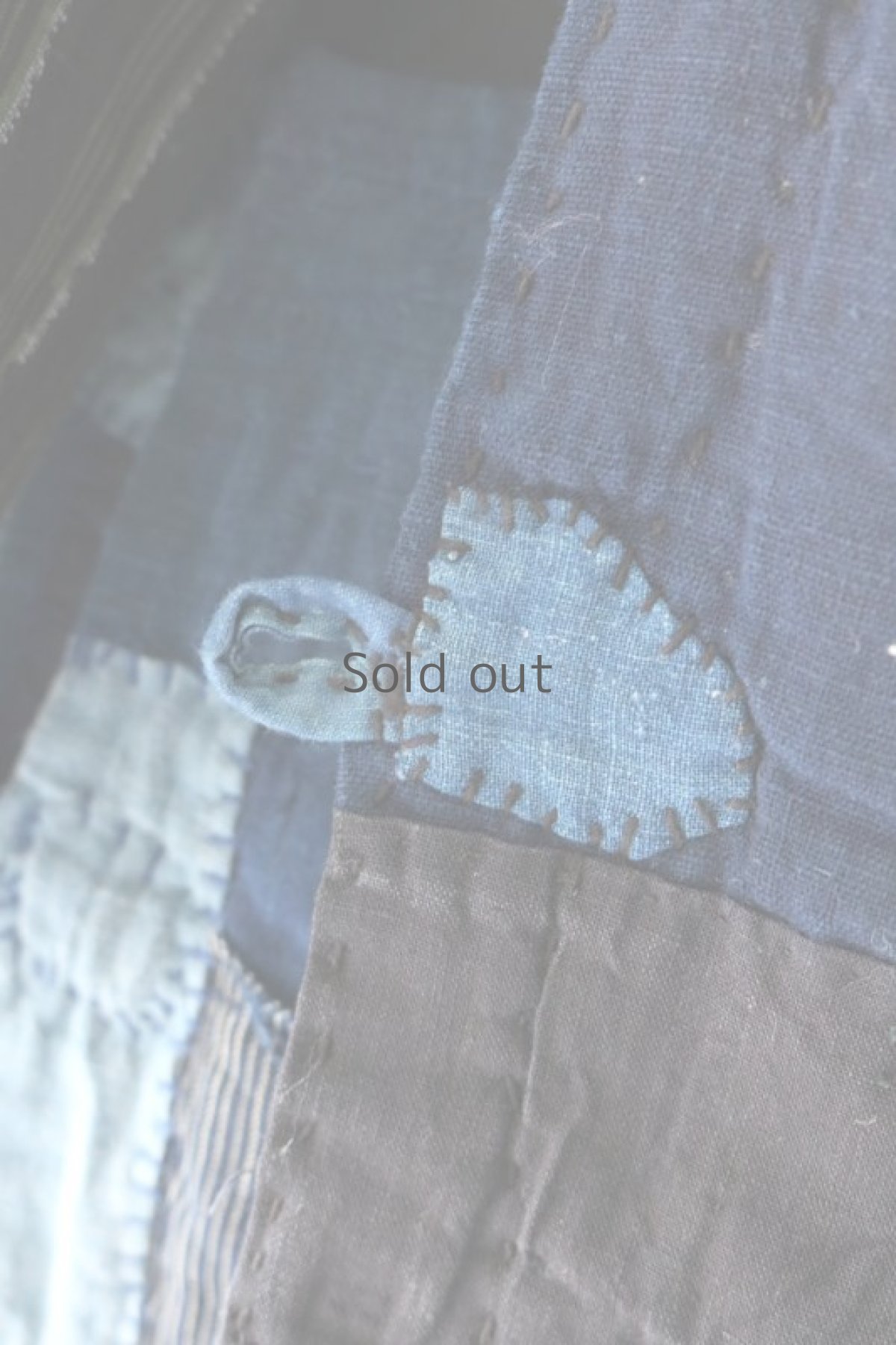 画像8: 【MITSUGU SASAKI】BORO古布　キルティング　ショート首巻き（藍染・縞々） (8)