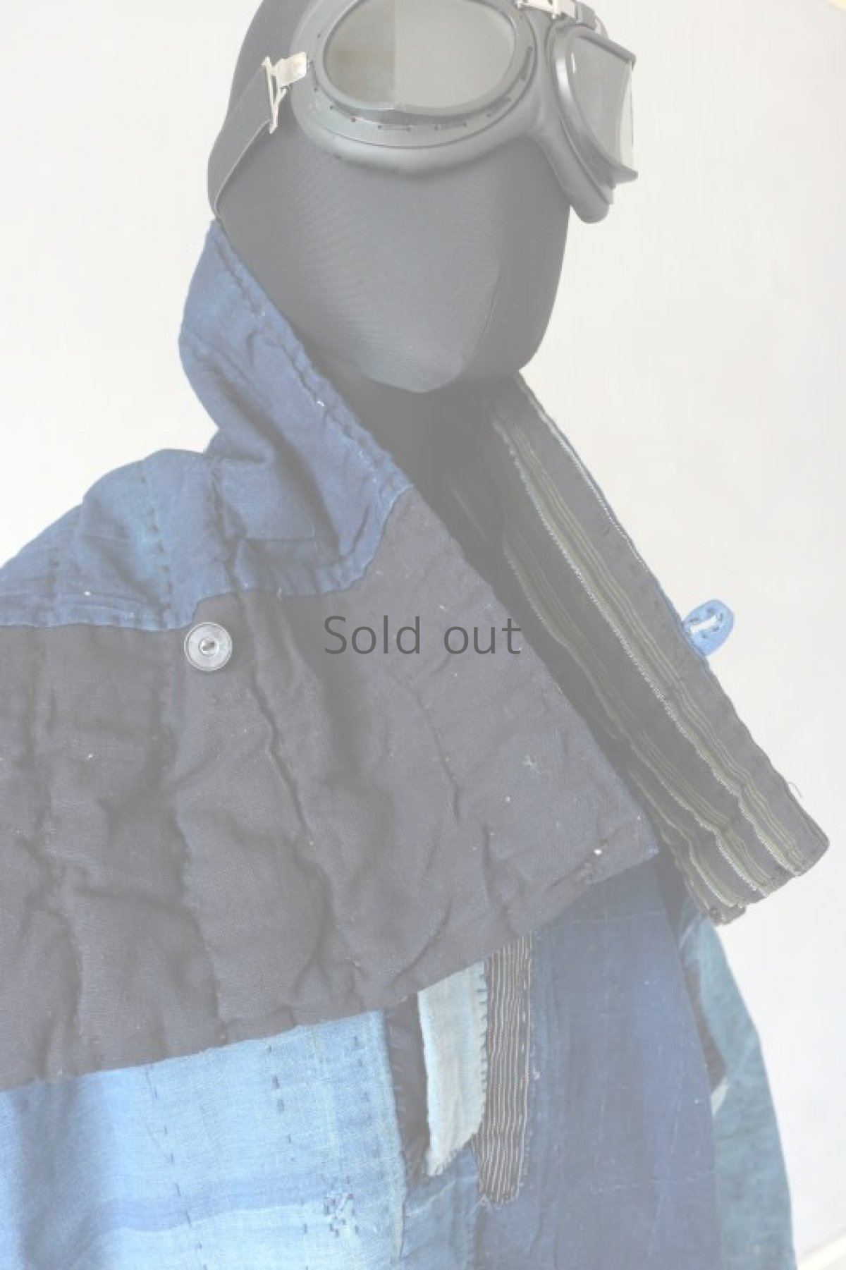 画像7: 【MITSUGU SASAKI】BORO古布　キルティング　ショート首巻き（藍染・縞々） (7)