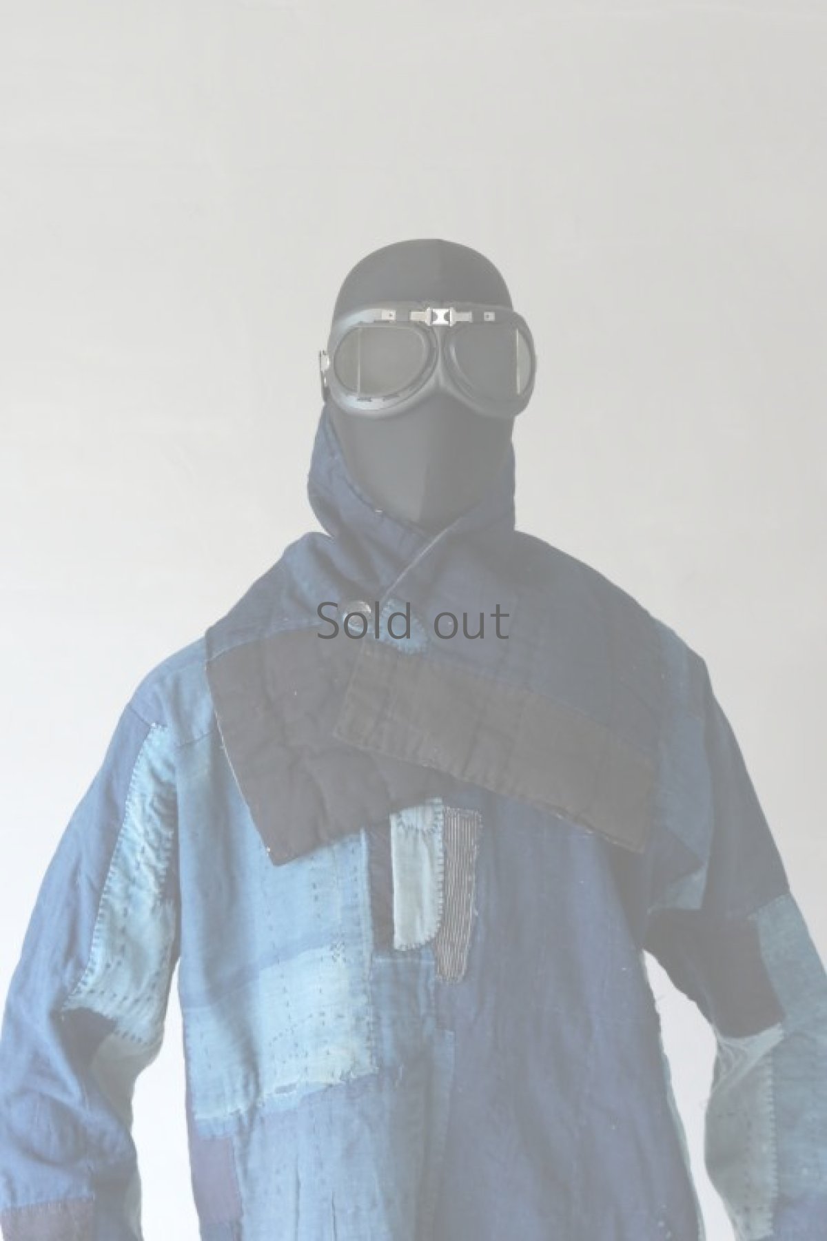 画像3: 【MITSUGU SASAKI】BORO古布　キルティング　ショート首巻き（藍染・縞々） (3)