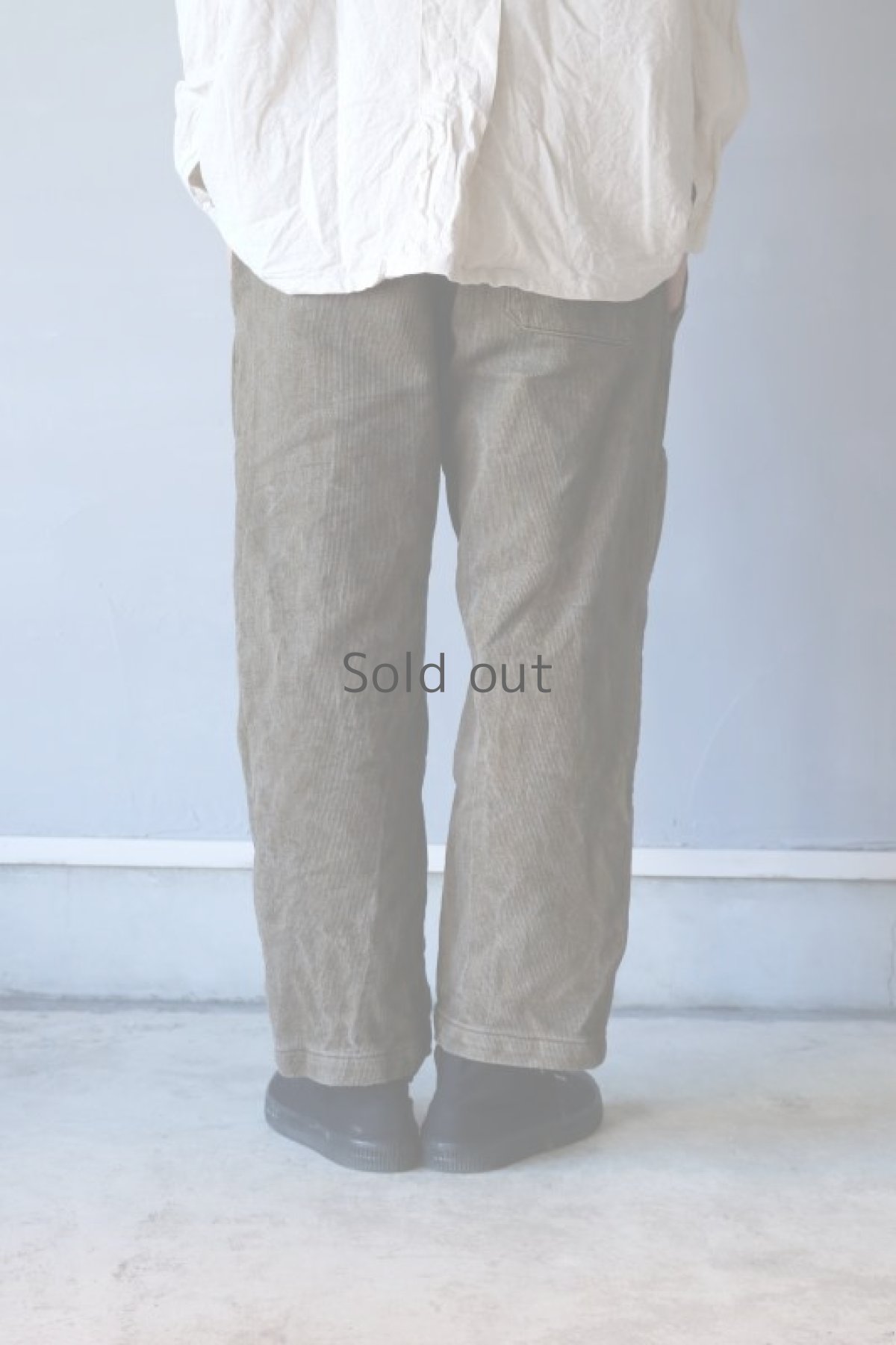 画像17: 【MITSUGU SASAKI】ビンテージ×リメイク　パッチワーク　コットンピケ　ブラウンワークパンツ（紐付き） (17)