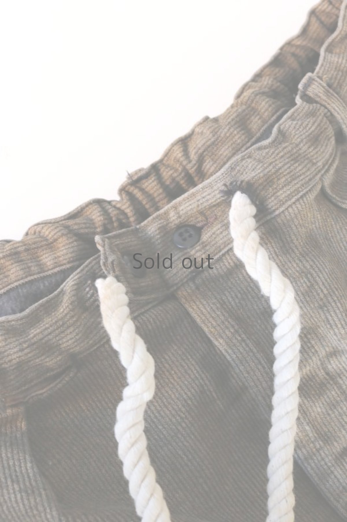 画像13: 【MITSUGU SASAKI】ビンテージ×リメイク　パッチワーク　コットンピケ　ブラウンワークパンツ（紐付き） (13)