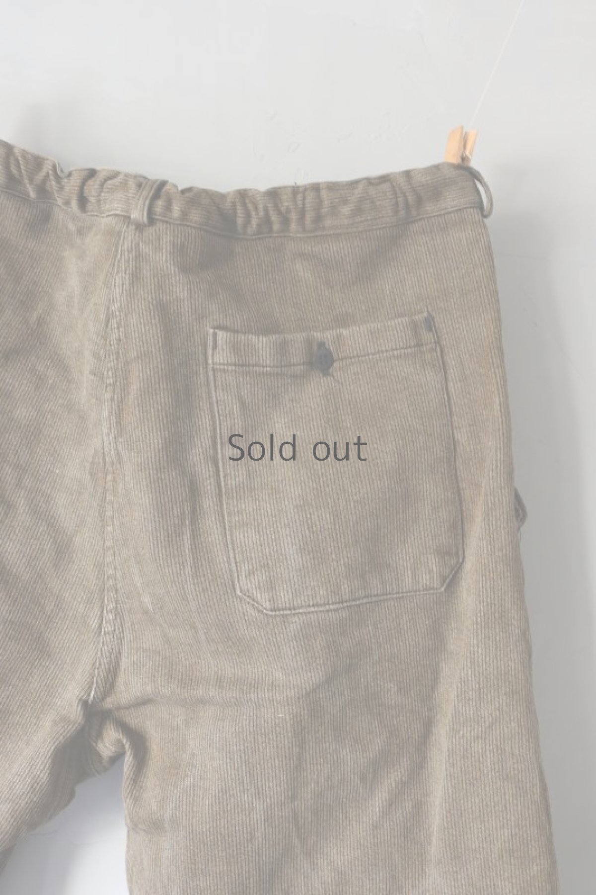 画像10: 【MITSUGU SASAKI】ビンテージ×リメイク　パッチワーク　コットンピケ　ブラウンワークパンツ（紐付き） (10)