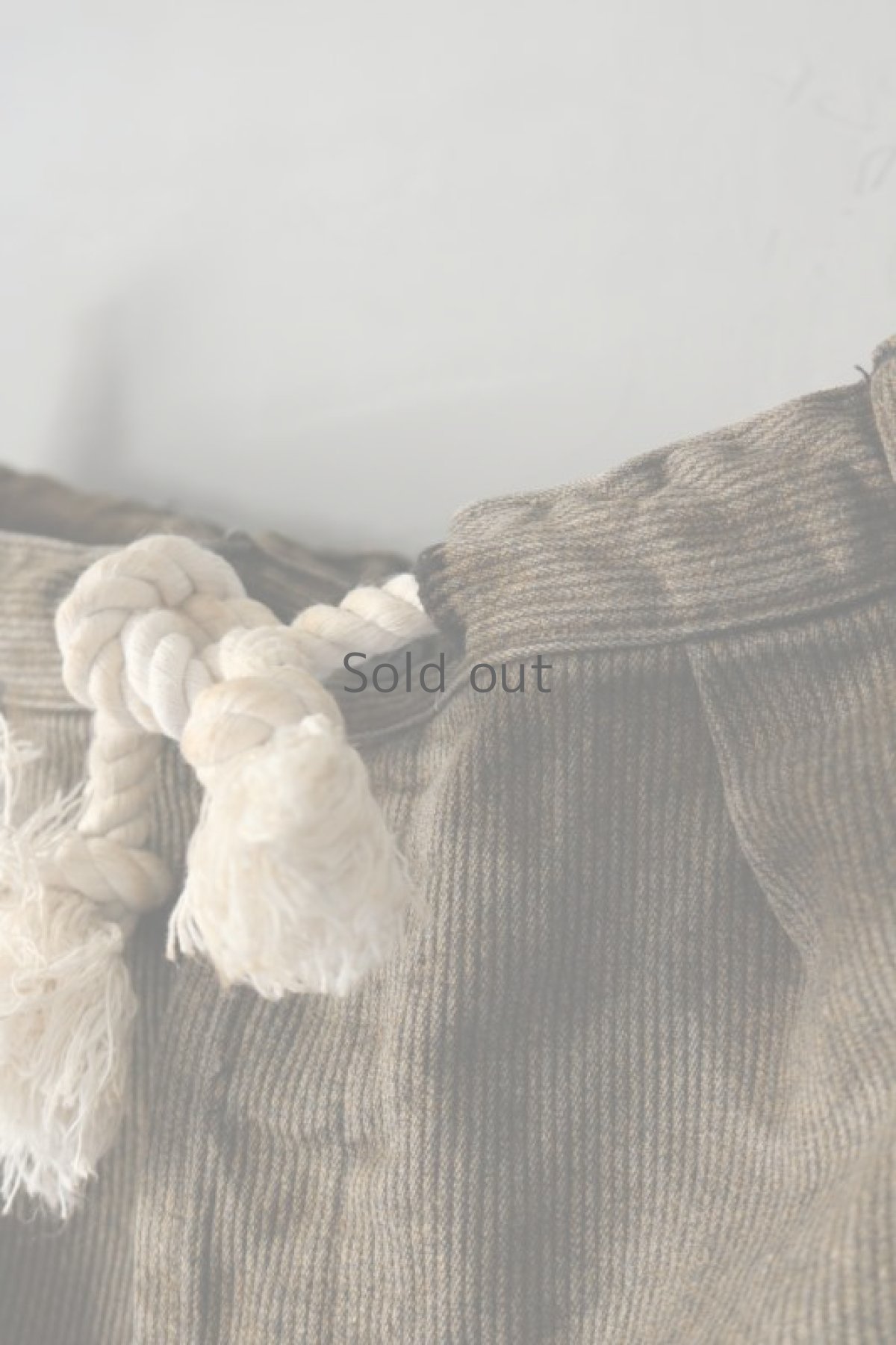 画像4: 【MITSUGU SASAKI】ビンテージ×リメイク　パッチワーク　コットンピケ　ブラウンワークパンツ（紐付き） (4)