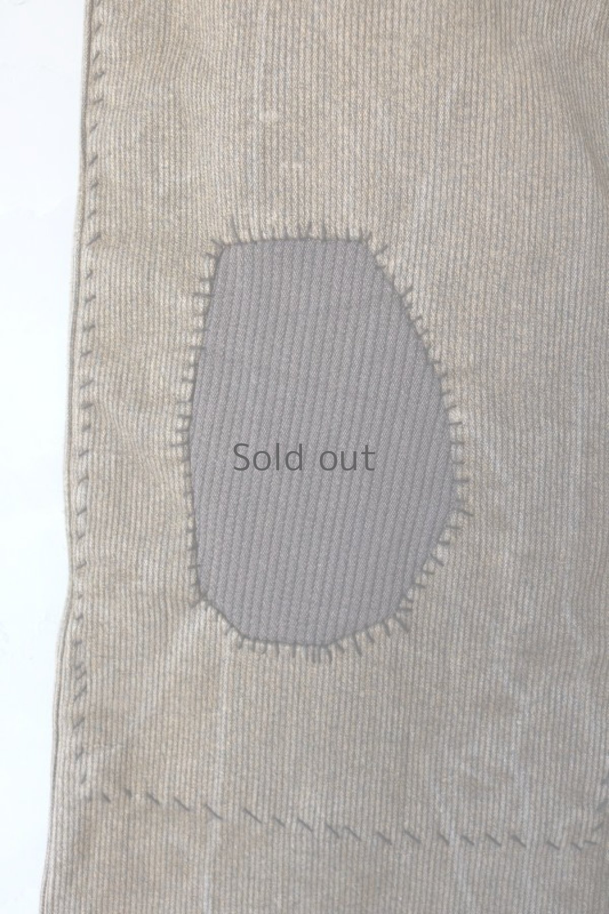 画像8: 【MITSUGU SASAKI】ビンテージ×リメイク　パッチワーク　コットンピケ　ブラウンワークパンツ（紐付き） (8)