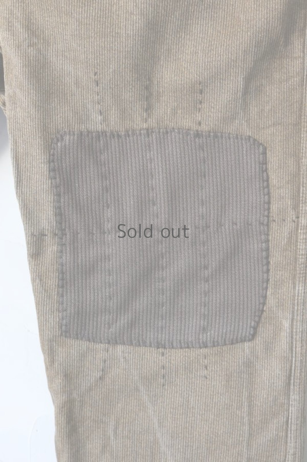 画像5: 【MITSUGU SASAKI】ビンテージ×リメイク　パッチワーク　コットンピケ　ブラウンワークパンツ（紐付き） (5)