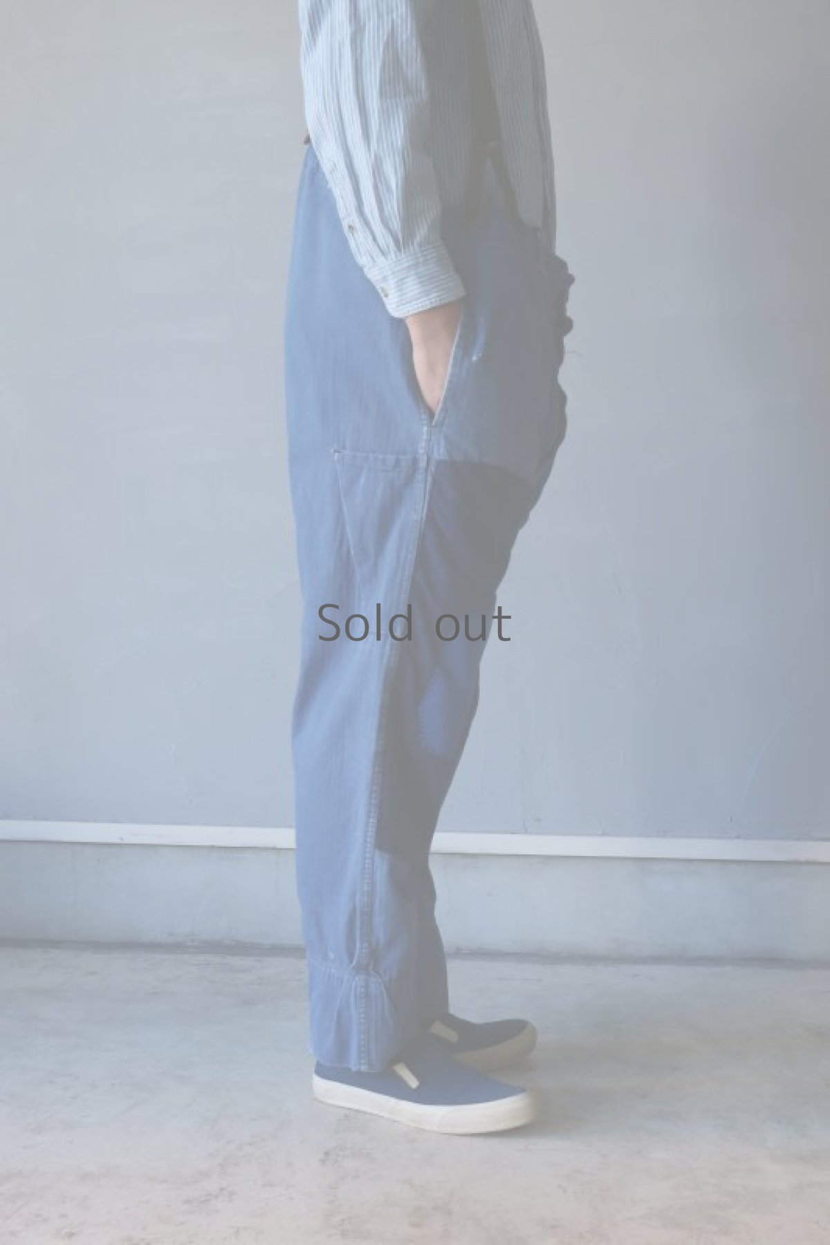 画像18: 【MITSUGU SASAKI】ビンテージ×リメイク　パッチワーク　HBTワークパンツ(サスペンダー付き) (18)