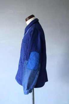 画像8: 【MITSUGU SASAKI】ビンテージリメイク　パッチワーク　ブルーワークジャケット(Adolphe Lafont) (8)