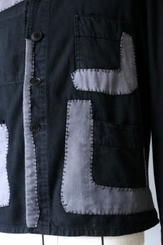 画像6: 【MITSUGU BLACK】ビンテージリメイク　パッチワーク　ブラックワークジャケット(ブラック・グレー) (6)