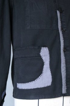 画像5: 【MITSUGU BLACK】ビンテージリメイク　パッチワーク　ブラックワークジャケット(ブラック・グレー) (5)