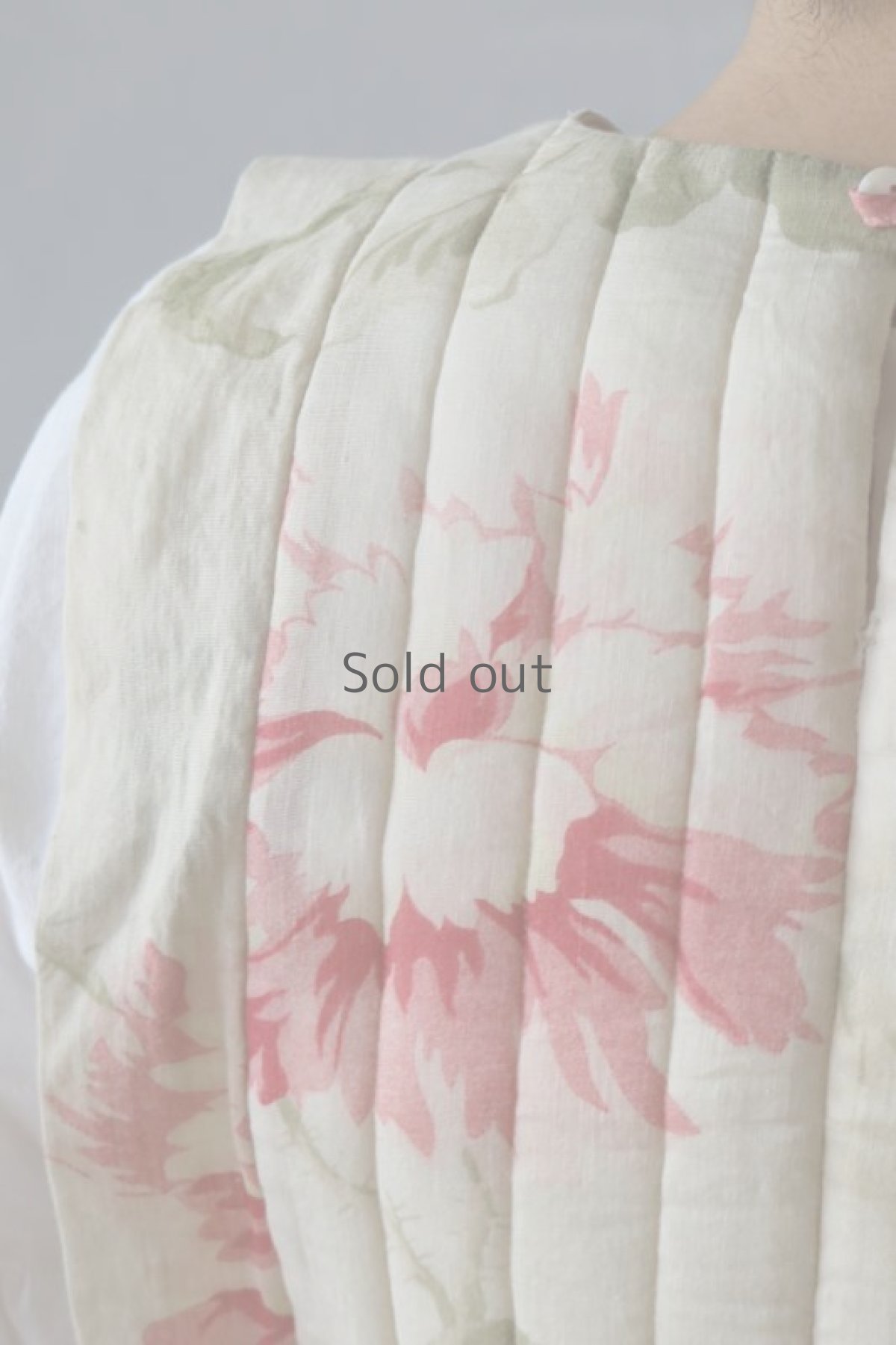 画像8: 【ササキチホ】アンティーク　コットン　四角衣(花柄/水色の紐) (8)