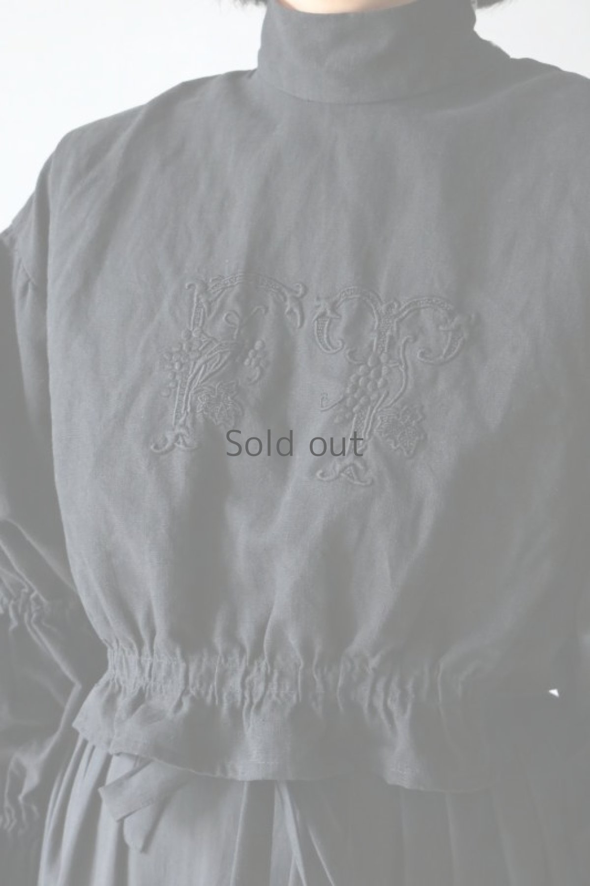 画像3: 【ササキチホ】アンティークリネン×染め 首衣（黒/FT） (3)