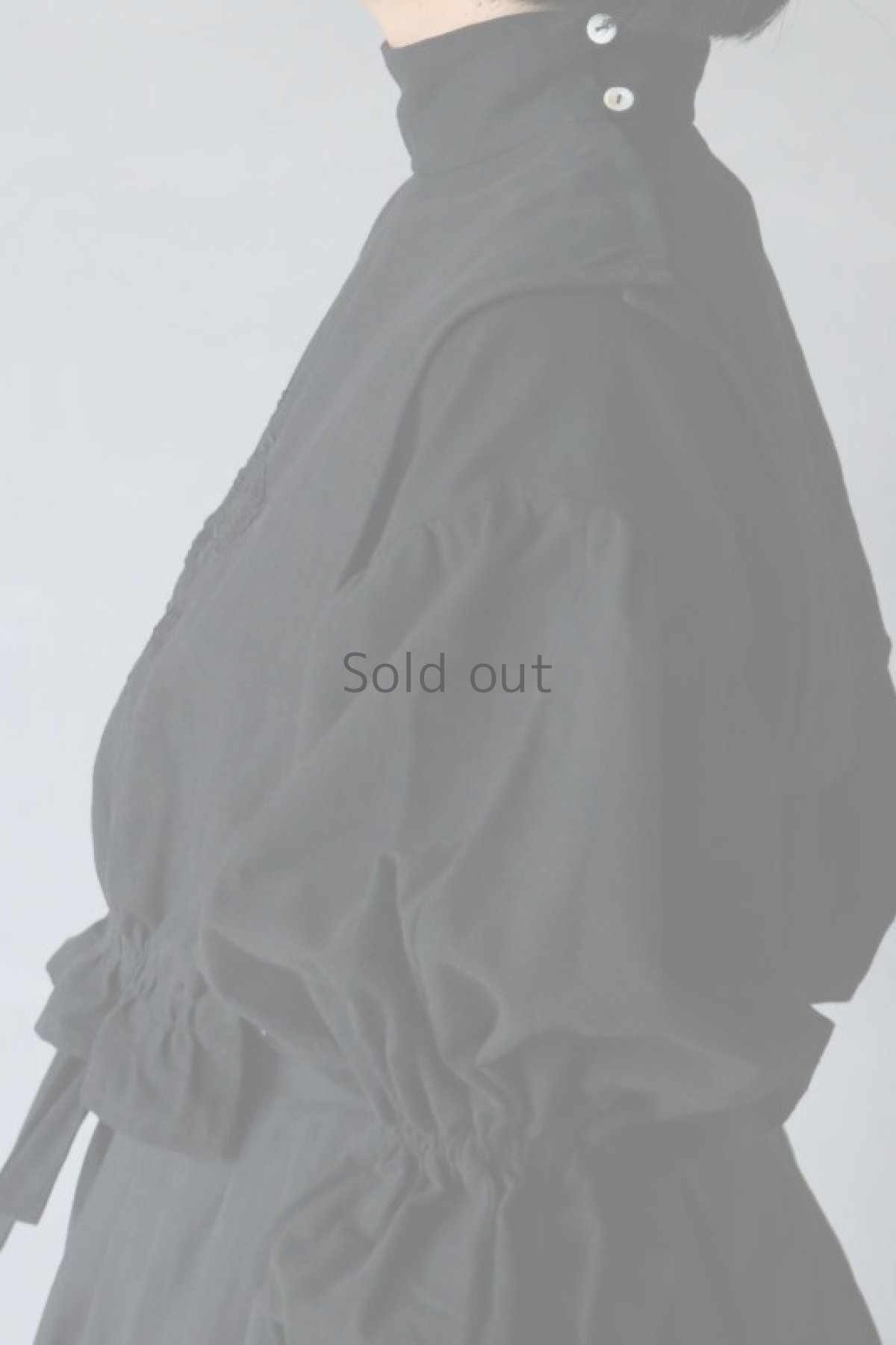 画像4: 【ササキチホ】アンティークリネン×染め 首衣（黒/FT） (4)