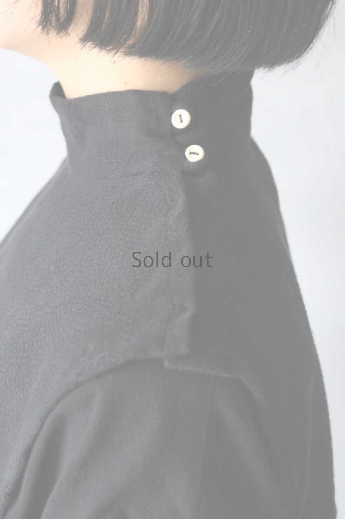 画像6: 【ササキチホ】アンティークコットン×染め 首衣（黒/織模様） (6)