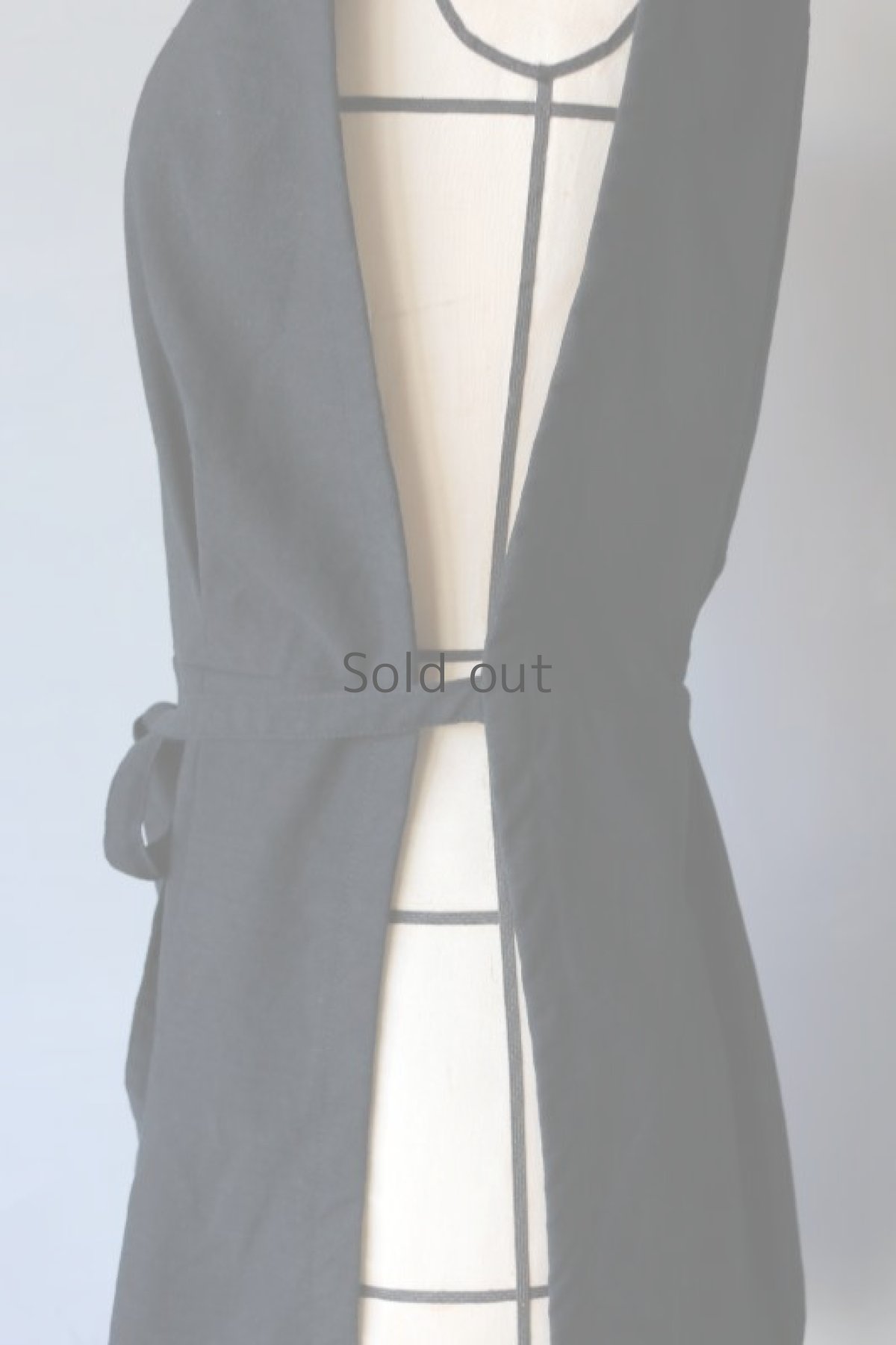 画像9: 【ササキチホ】アンティークリネン×染め 長胴衣（ロング丈/黒） (9)