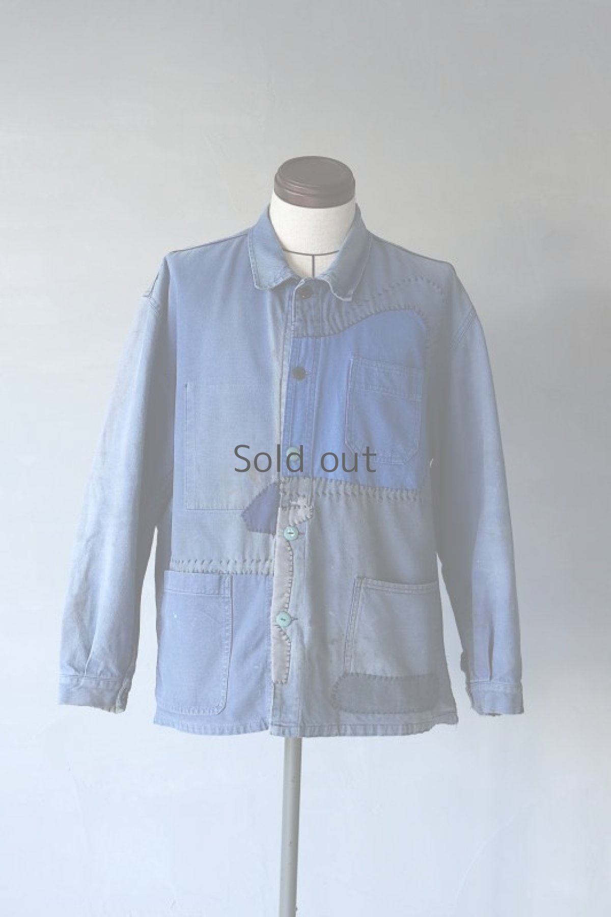 画像2: 【MITSUGU SASAKI】ビンテージリメイク　パッチワーク　ワークジャケット（大きめ） (2)