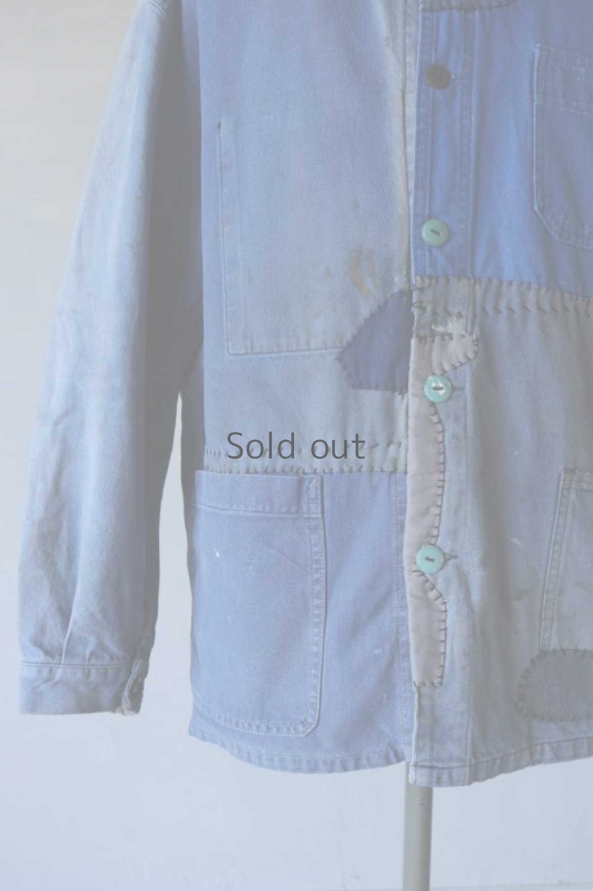 画像4: 【MITSUGU SASAKI】ビンテージリメイク　パッチワーク　ワークジャケット（大きめ） (4)