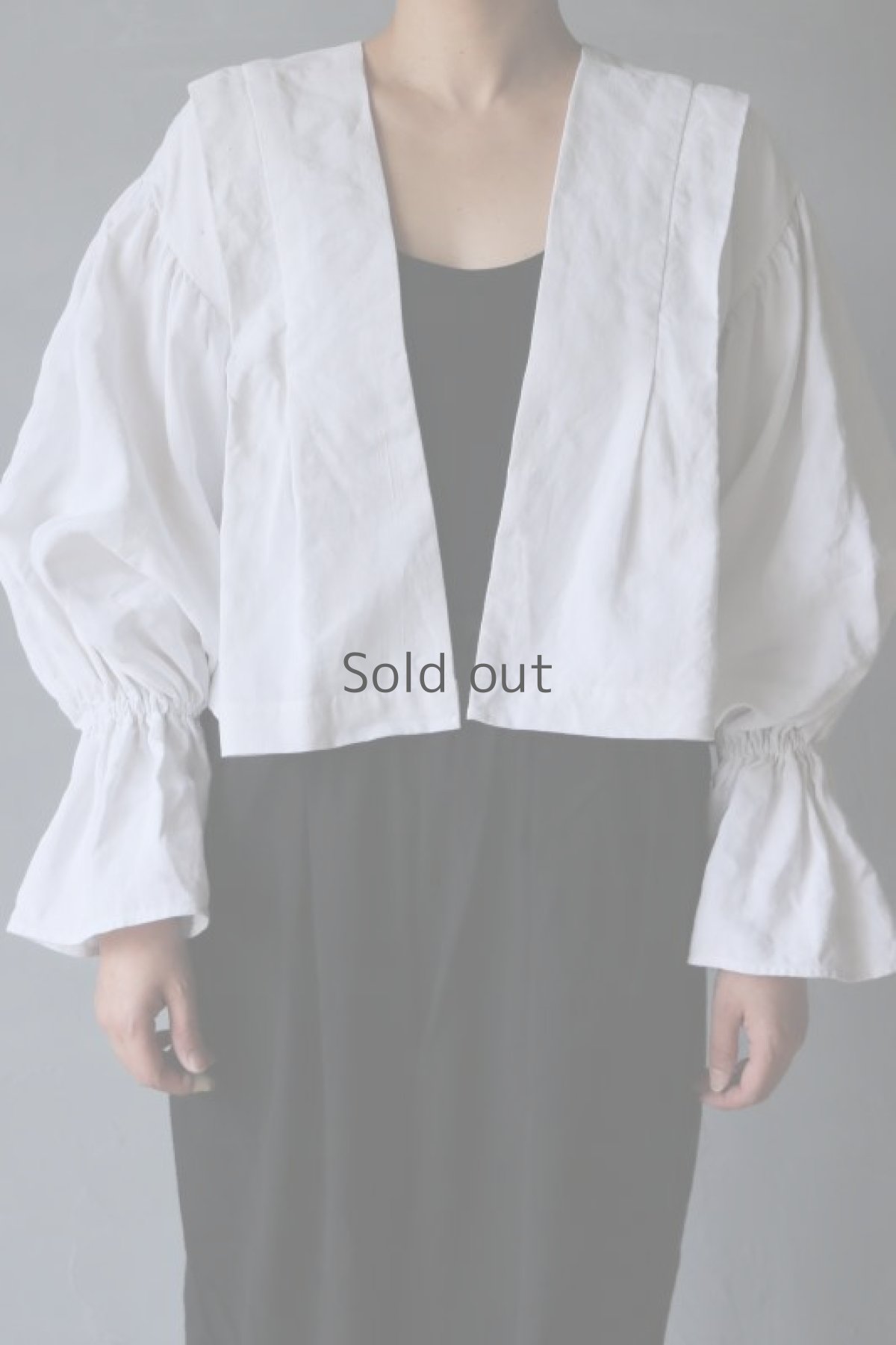 画像3: 【ササキチホ】アンティークリネン　肩衣　ピエロ袖（白） (3)
