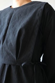 画像7: 【ササキチホ】アンティークリネン×染め 短胴衣（黒/脇ひも） (7)