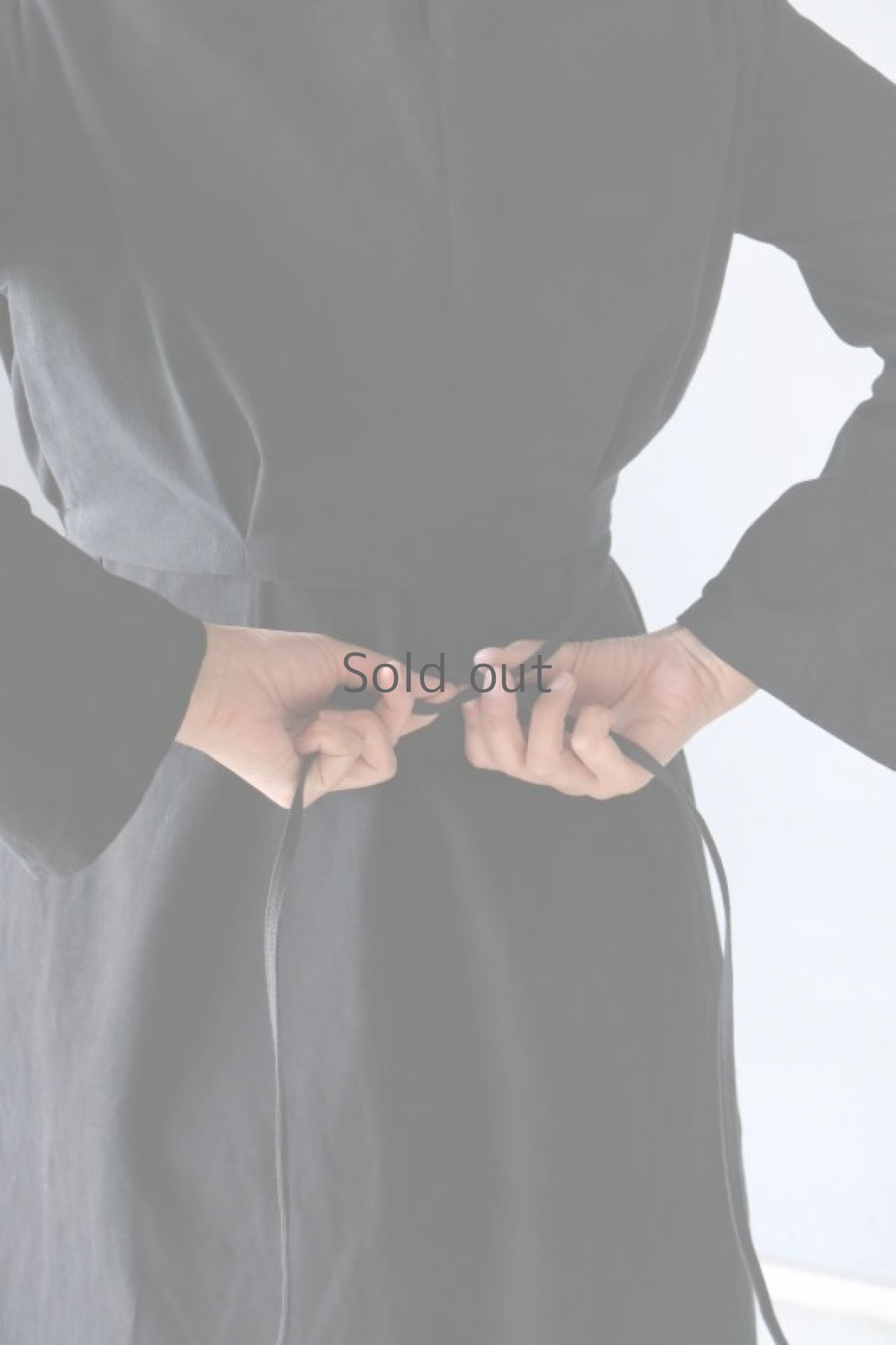 画像14: 【ササキチホ】アンティークリネン×染め 短胴衣（黒/脇ひも） (14)