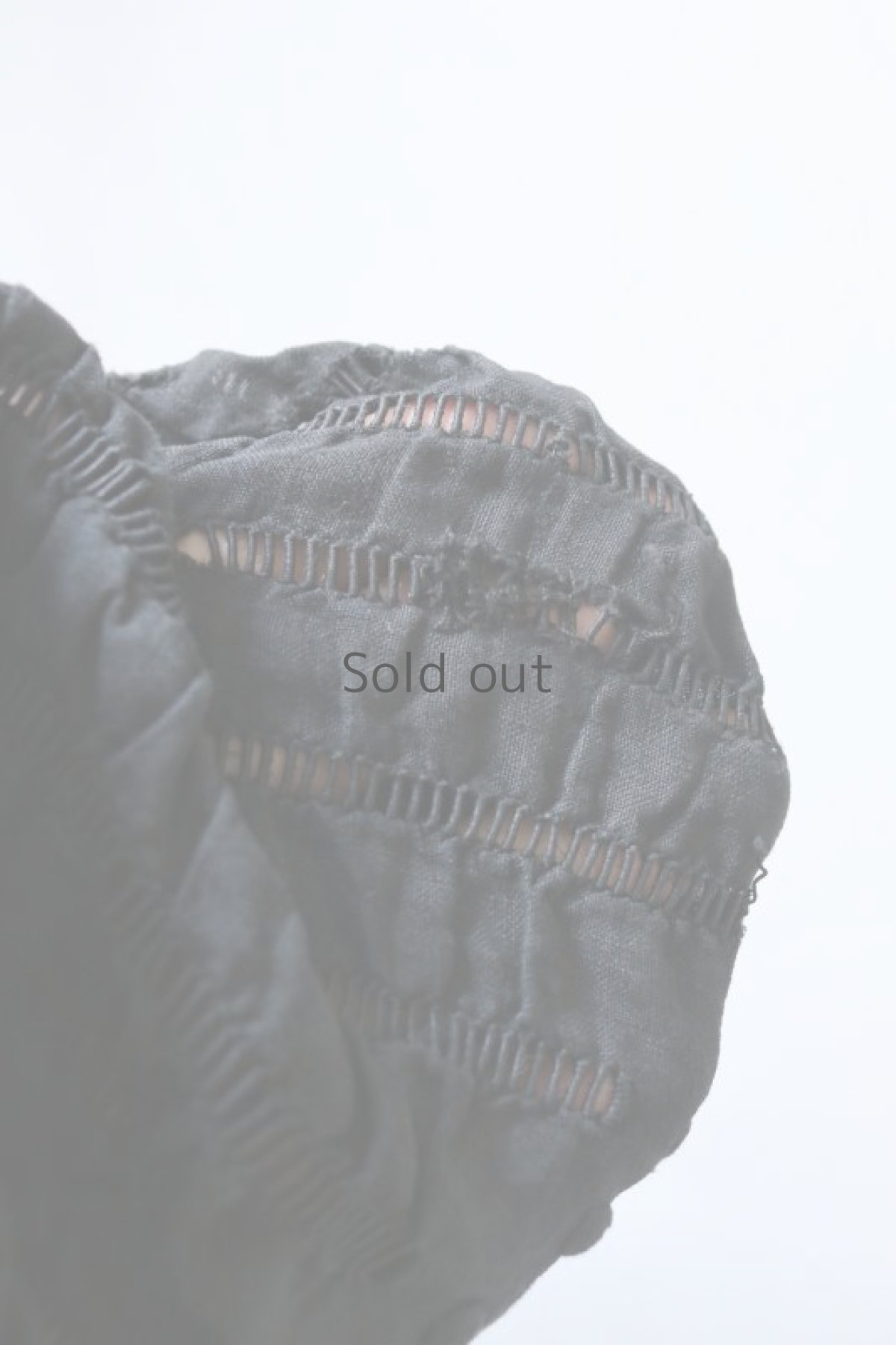 画像18: 【ササキチホ】アンティークリネン×染　短羽織　ボリューム袖（タック＋リボン/レース/黒） (18)