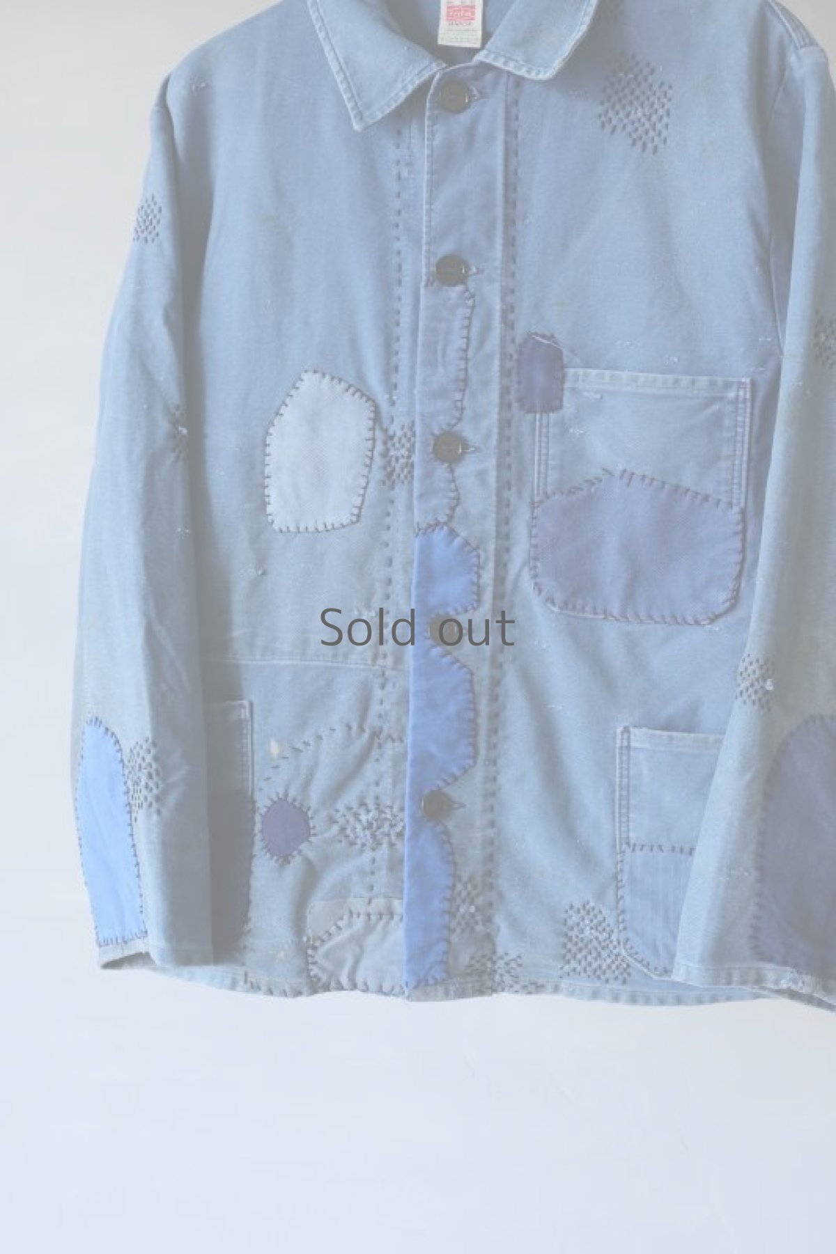 画像16: 【MITSUGU SASAKI】ビンテージリメイク　パッチワーク&刺し子　モールスキン　ワークジャケット (16)