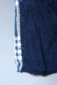 画像10: 【MITSUGU SASAKI】藍染古布　刺し子リペアのリバーシブル　ロング野良着（五分袖） (10)
