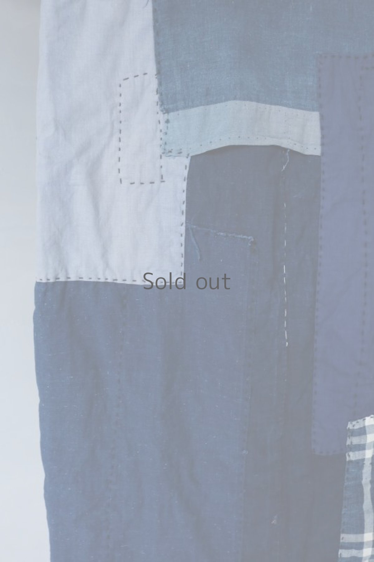 画像30: 【MITSUGU SASAKI】藍染古布　刺し子リペアのリバーシブル　ロング野良着（Paris Collection 2024） (30)