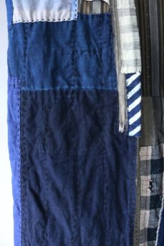 画像7: 【MITSUGU SASAKI】藍染古布　刺し子リペアのリバーシブル　ロング野良着（五分袖） (7)