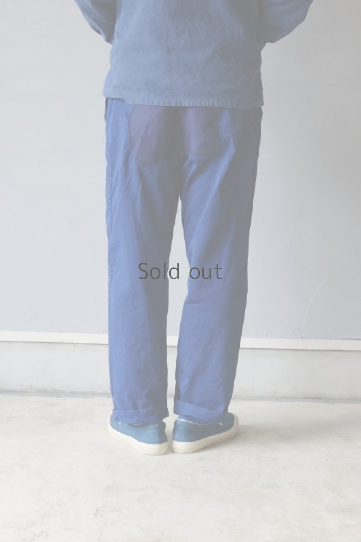 画像15: 【MITSUGU SASAKI】ビンテージ×リメイク　パッチワーク 中国ブルー　ワークパンツ（ウエスト紐） (15)