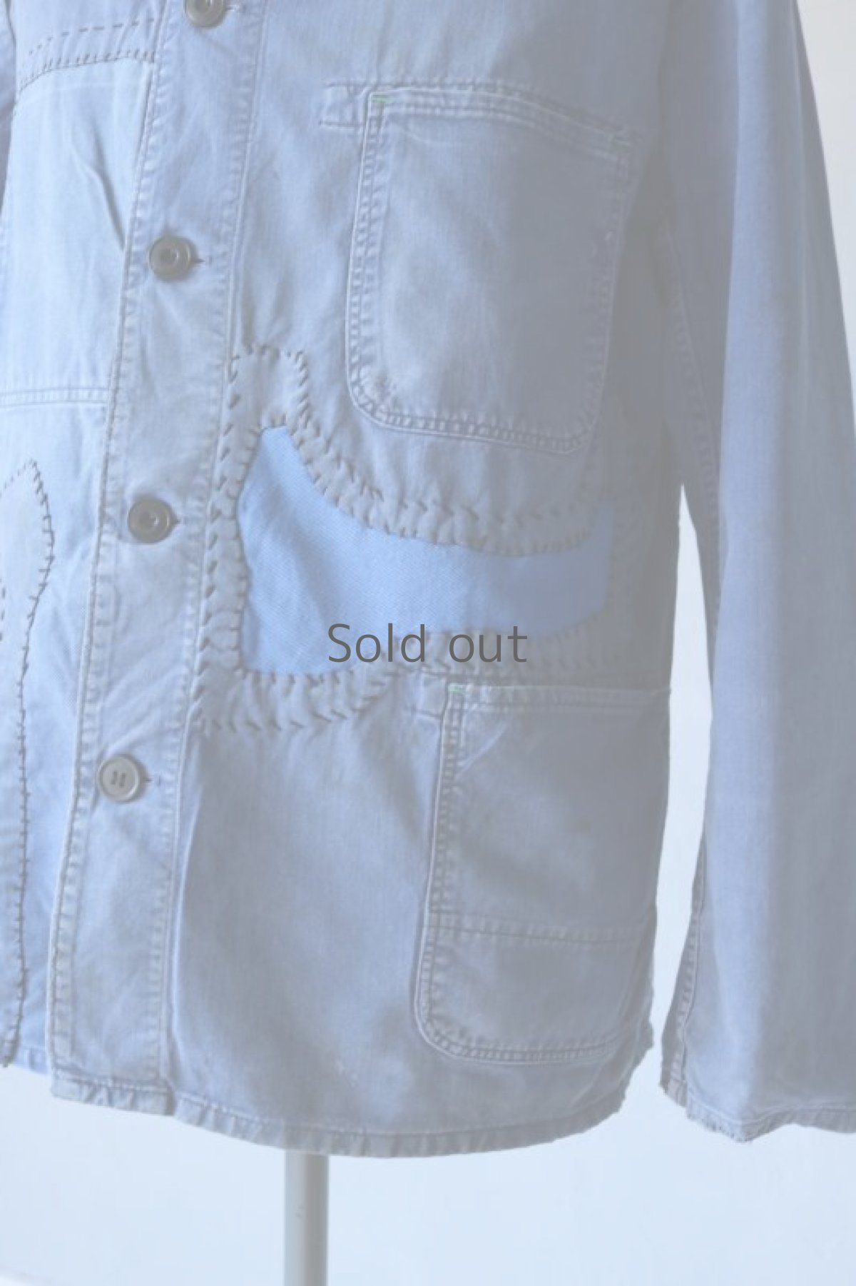 画像6: 【MITSUGU SASAKI】ビンテージリメイク　パッチワーク　スタンドカラー　ワークジャケット (6)