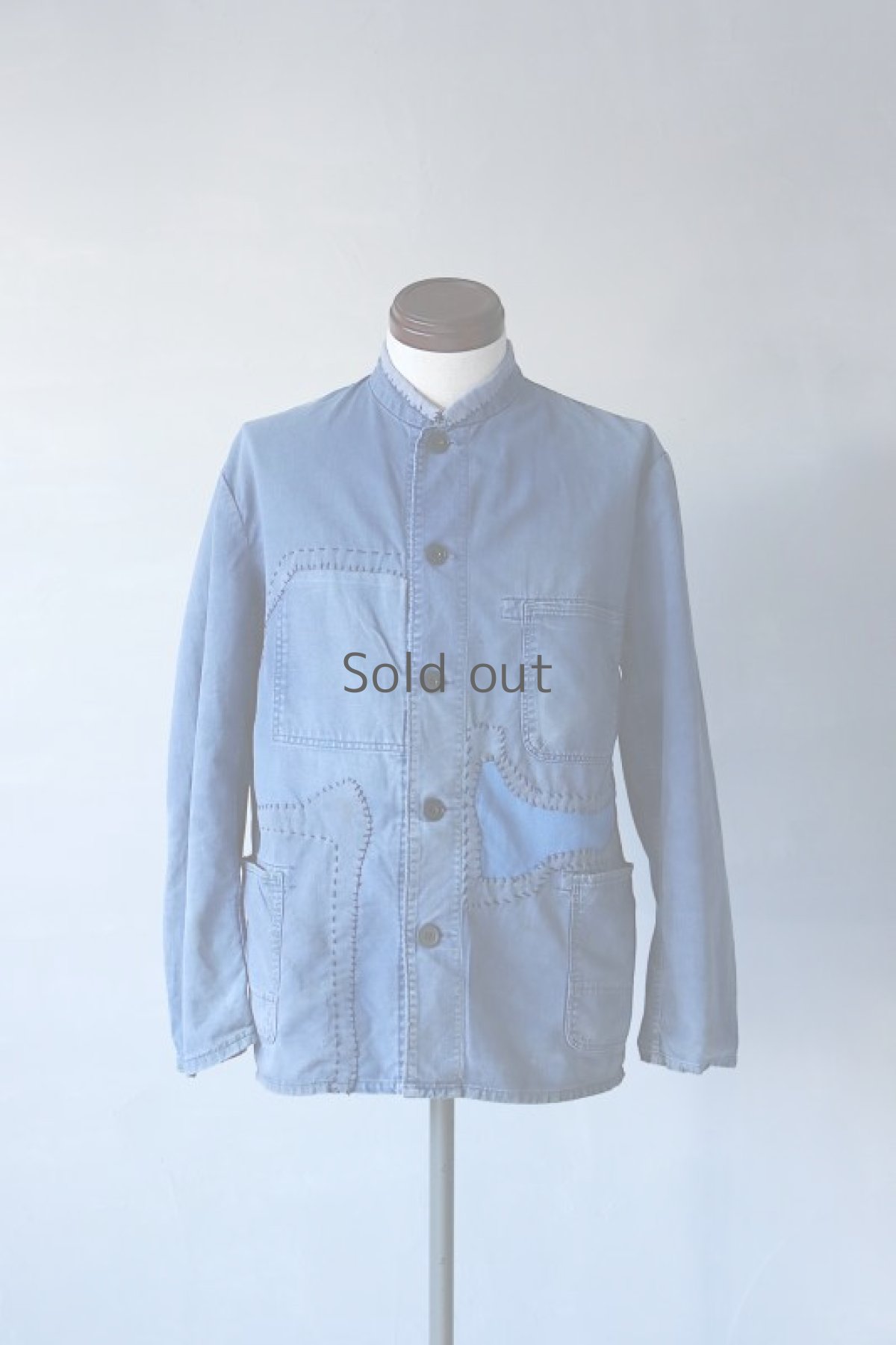 画像2: 【MITSUGU SASAKI】ビンテージリメイク　パッチワーク　スタンドカラー　ワークジャケット (2)