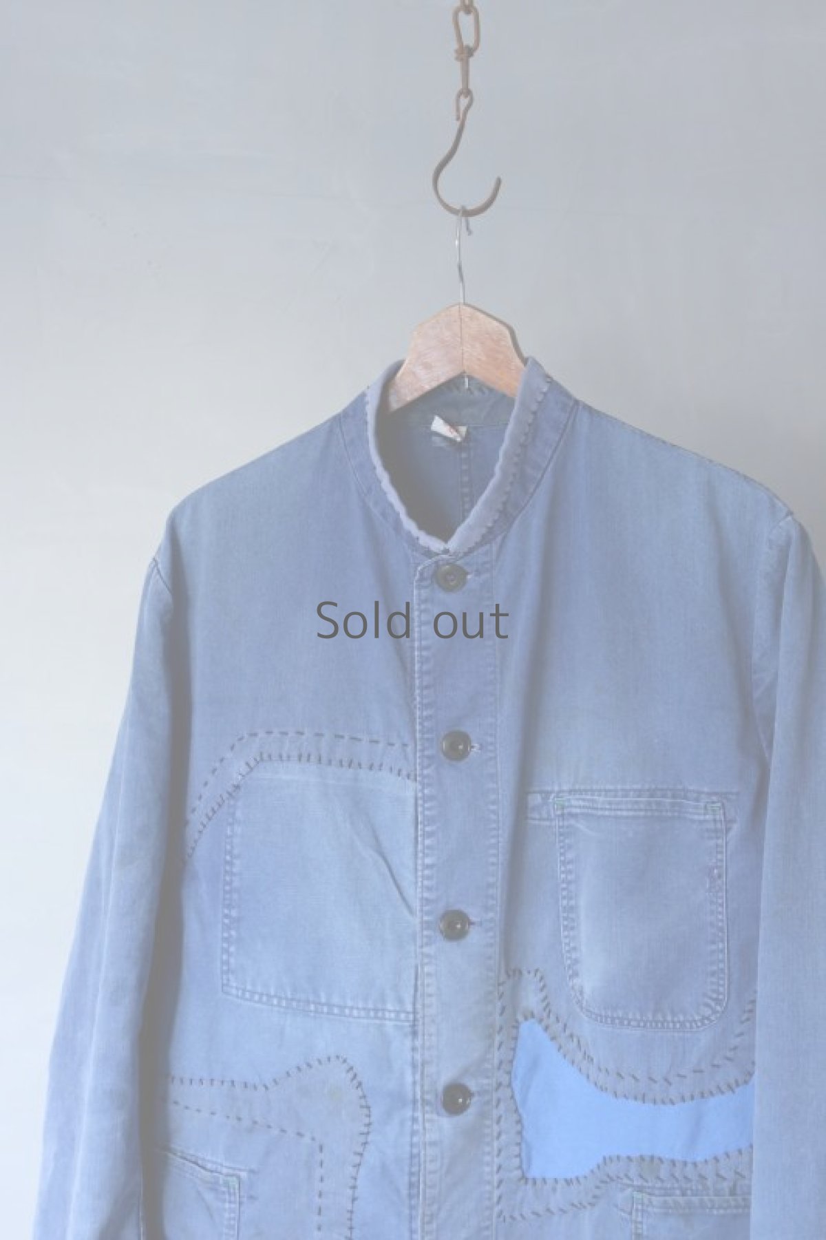 画像16: 【MITSUGU SASAKI】ビンテージリメイク　パッチワーク　スタンドカラー　ワークジャケット (16)