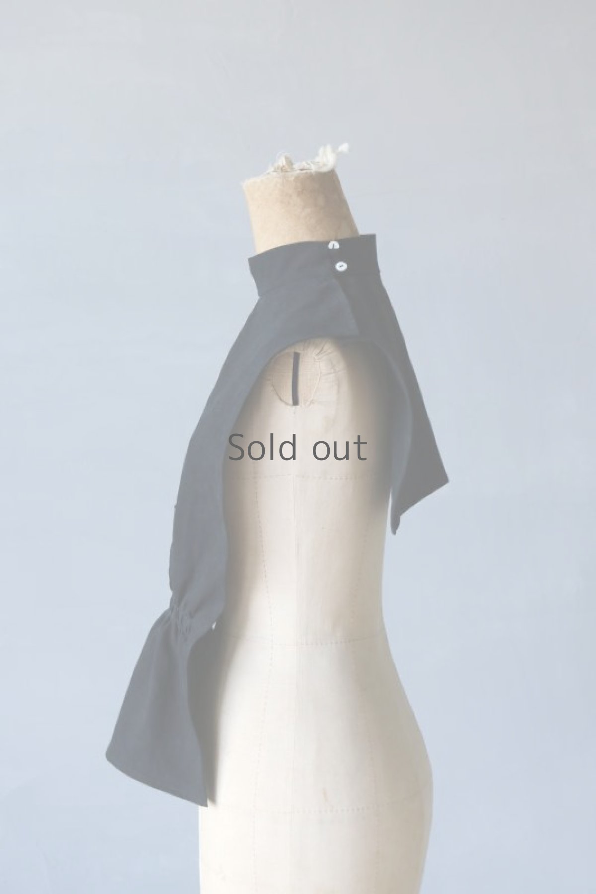 画像5: 【ササキチホ】アンティークリネン×染め 首衣（黒/MM） (5)