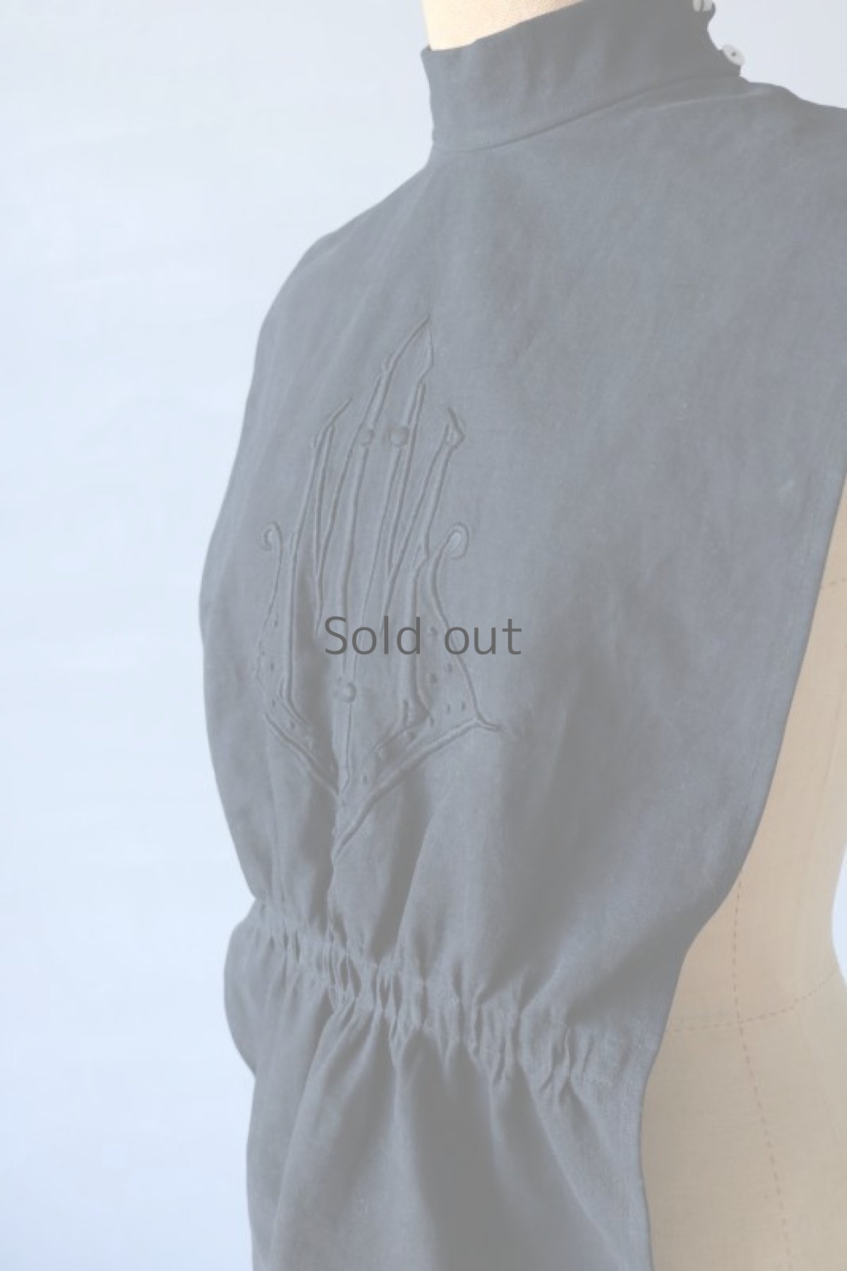 画像4: 【ササキチホ】アンティークリネン×染め 首衣（黒/MM） (4)