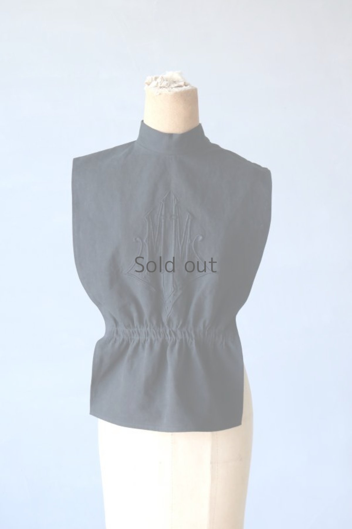 画像2: 【ササキチホ】アンティークリネン×染め 首衣（黒/MM） (2)