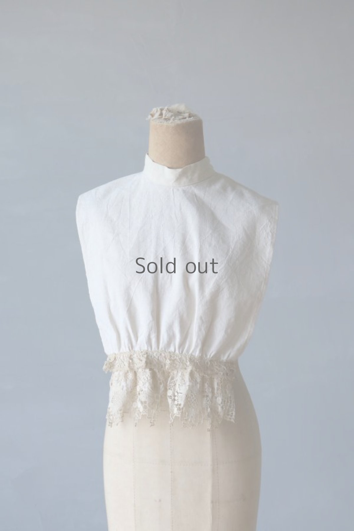画像2: 【ササキチホ】アンティークリネン　レース　首衣 (2)