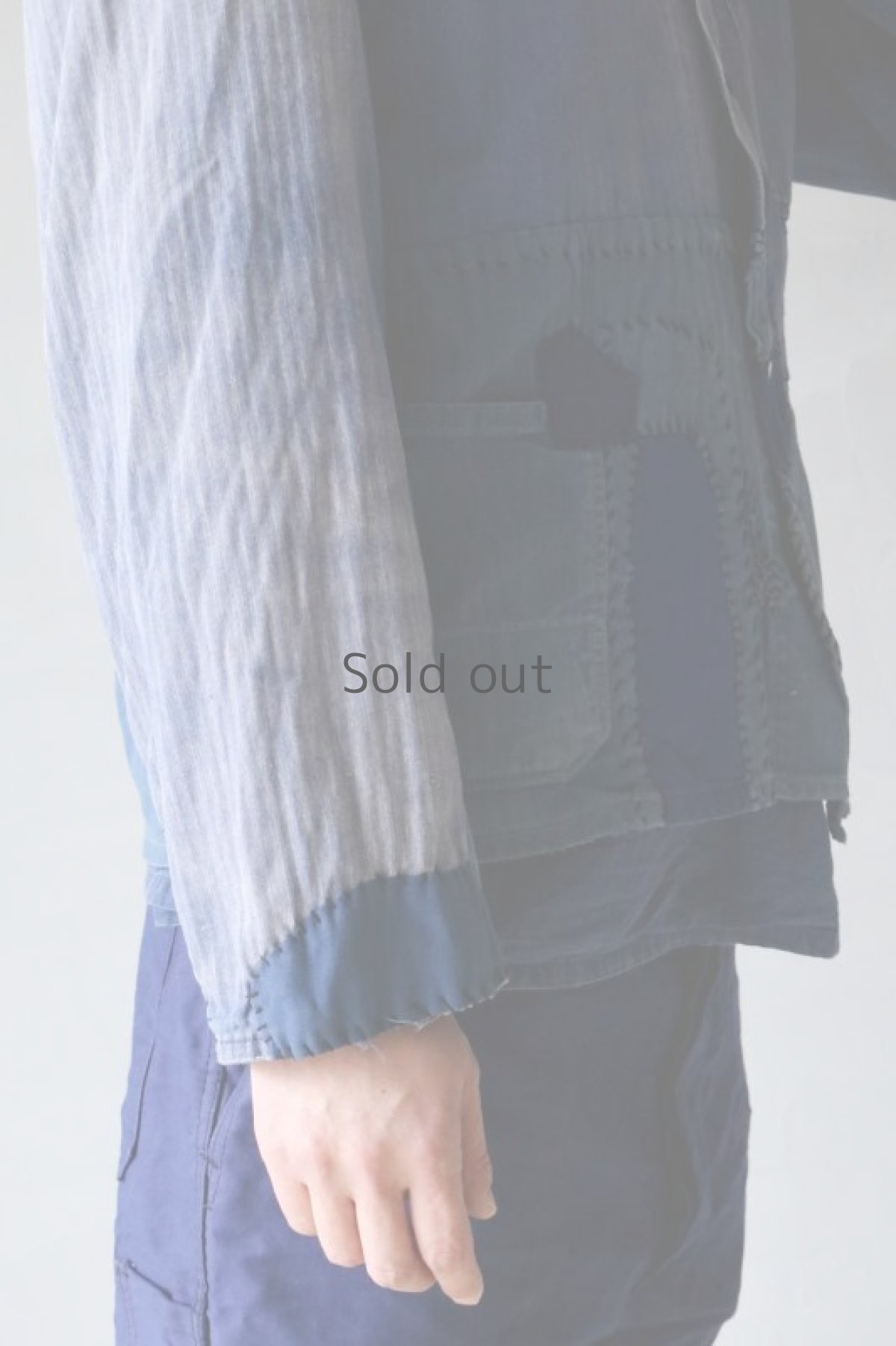 画像14: 【MITSUGU SASAKI】ビンテージリメイク　パッチワーク　色落ちワークジャケット (14)