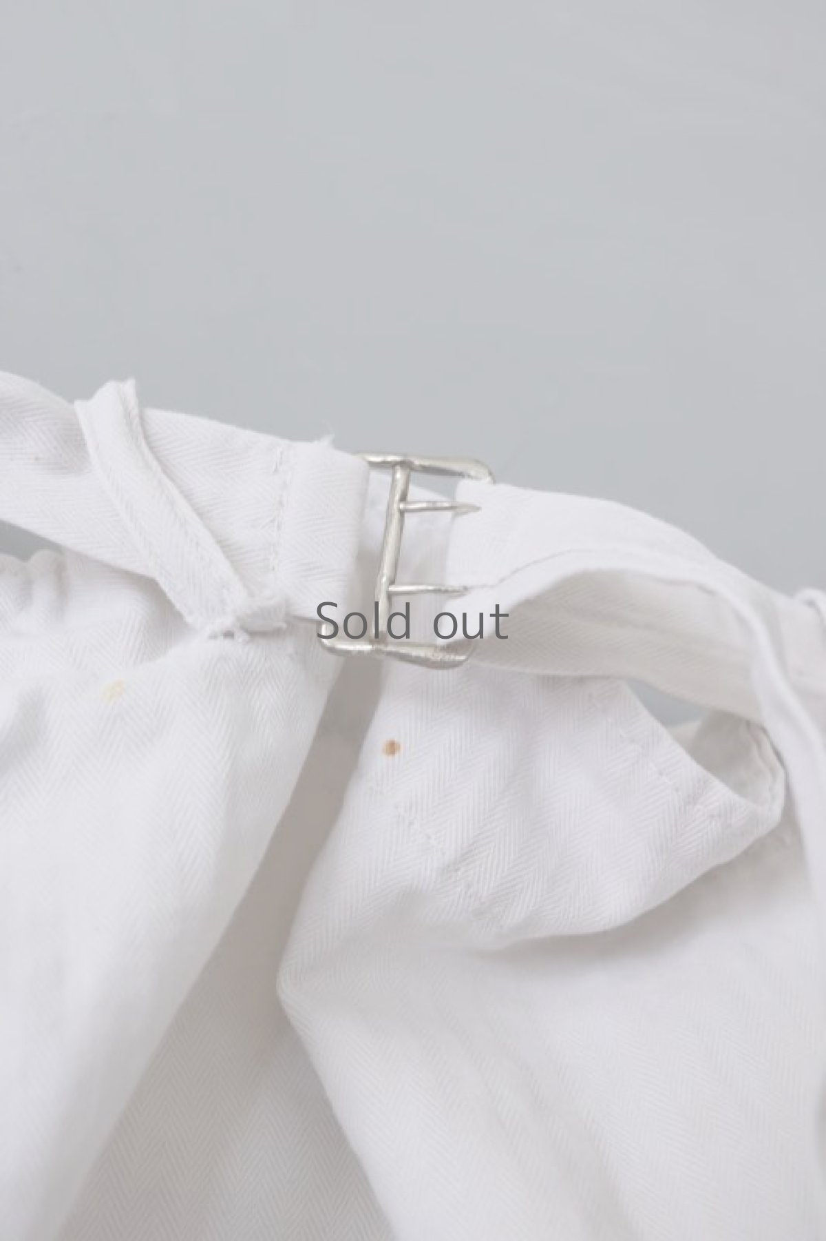 画像14: 【MITSUGU SASAKI】ビンテージ×リメイク　パッチワーク　ホワイトヘリンボーン　ワークパンツ（シンチバック） (14)