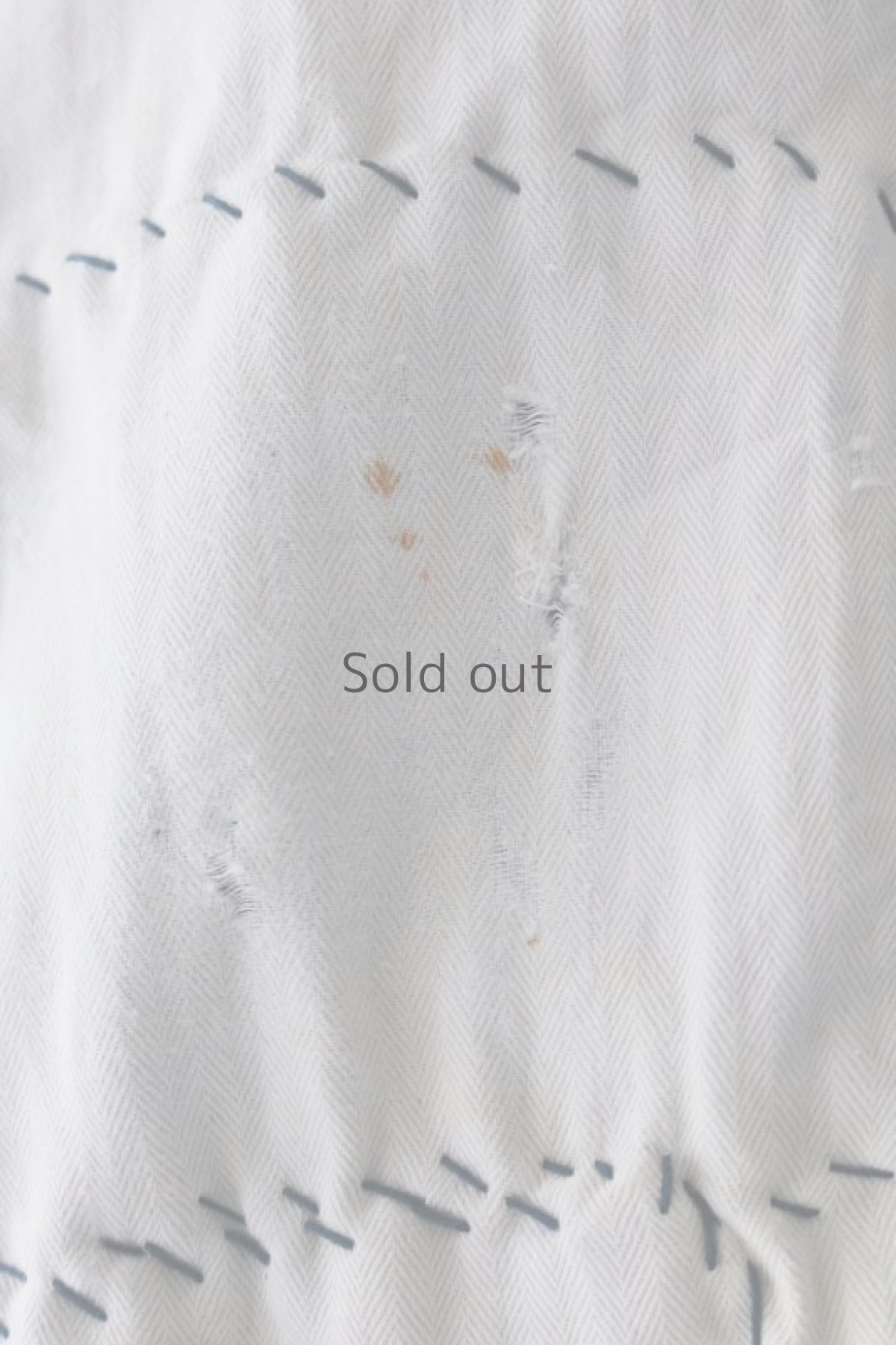 画像7: 【MITSUGU SASAKI】ビンテージ×リメイク　パッチワーク　ホワイトヘリンボーン　ワークパンツ（シンチバック） (7)