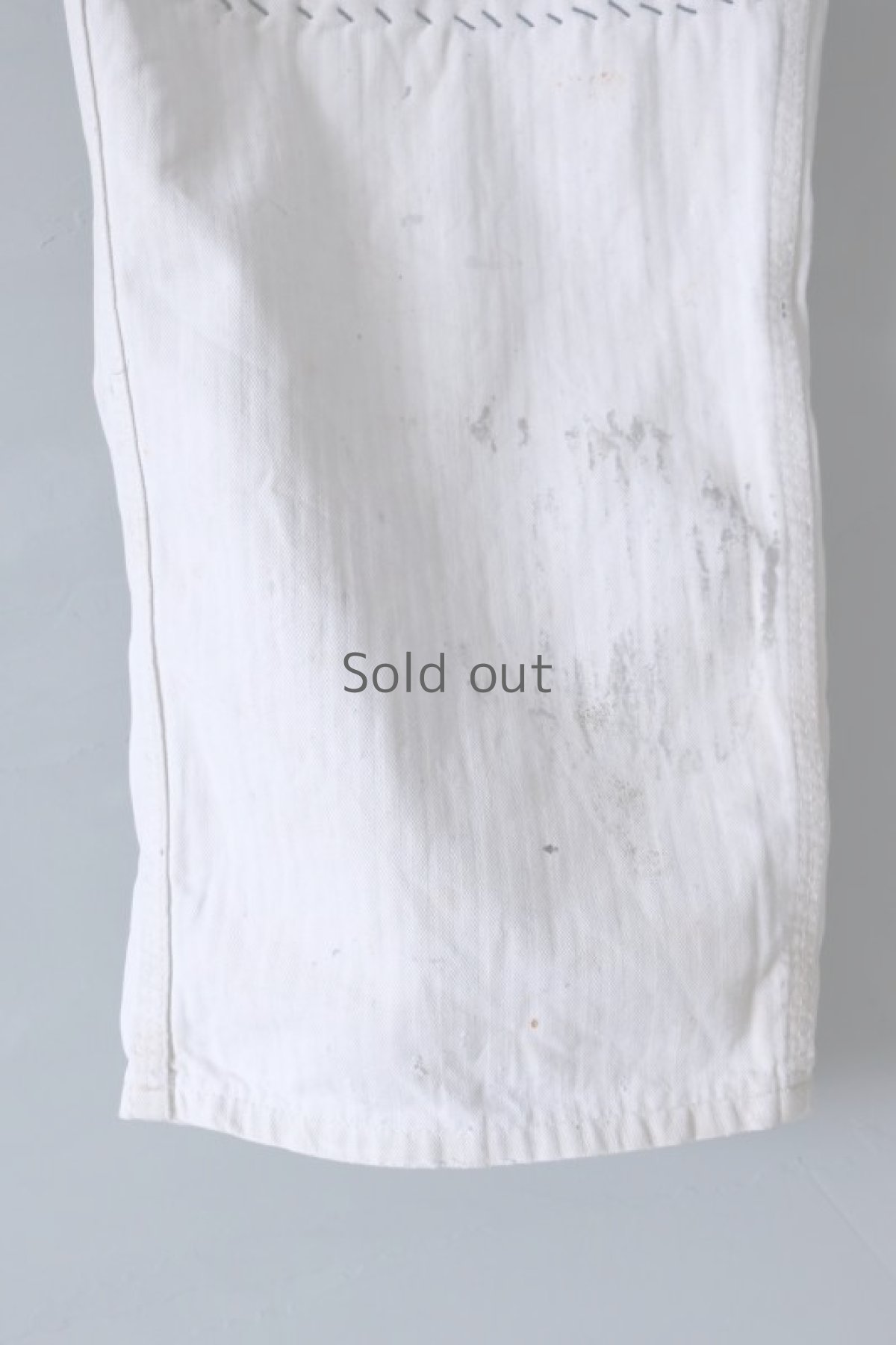 画像5: 【MITSUGU SASAKI】ビンテージ×リメイク　パッチワーク　ホワイトヘリンボーン　ワークパンツ（シンチバック） (5)