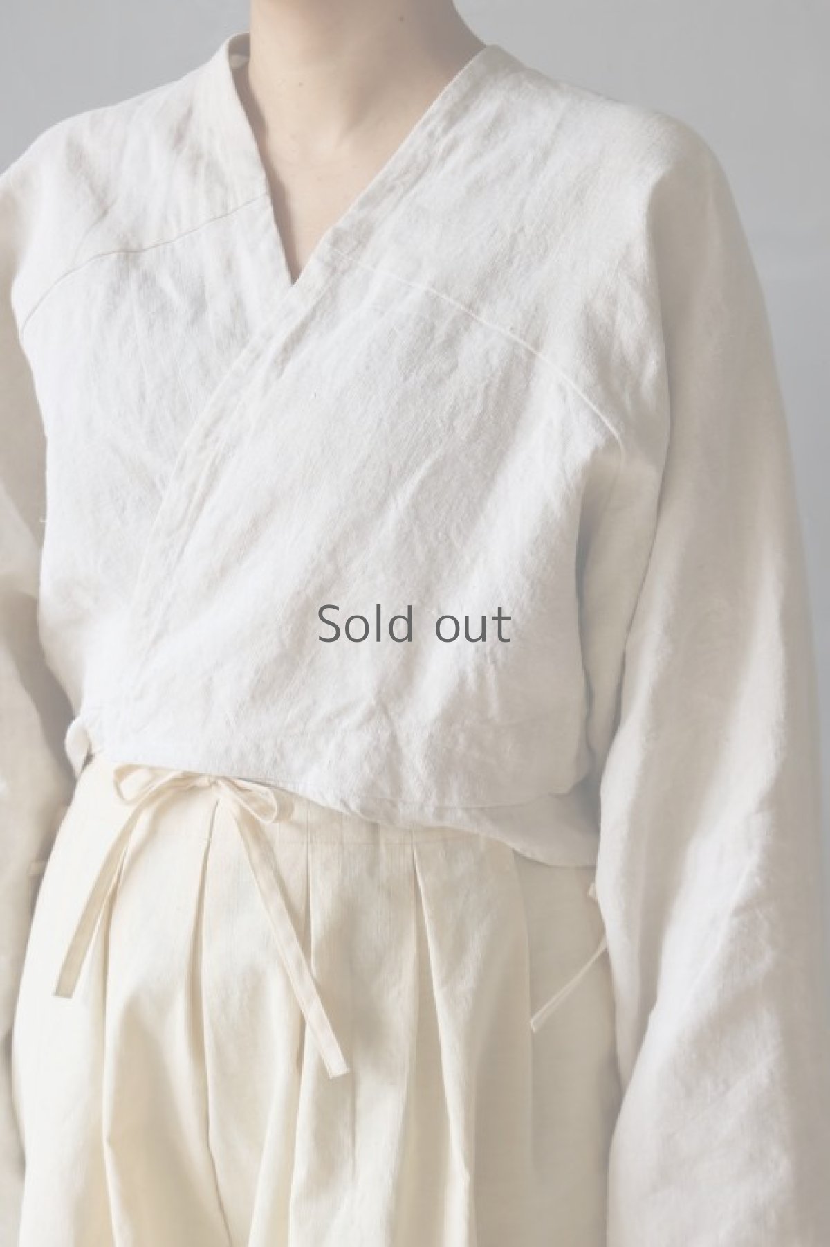 画像7: 【ササキチホ】アンティークリネン　巻上衣　（白） (7)