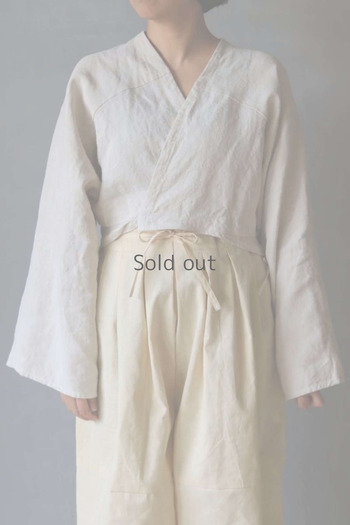 画像3: 【ササキチホ】アンティークリネン　巻上衣　（白） (3)