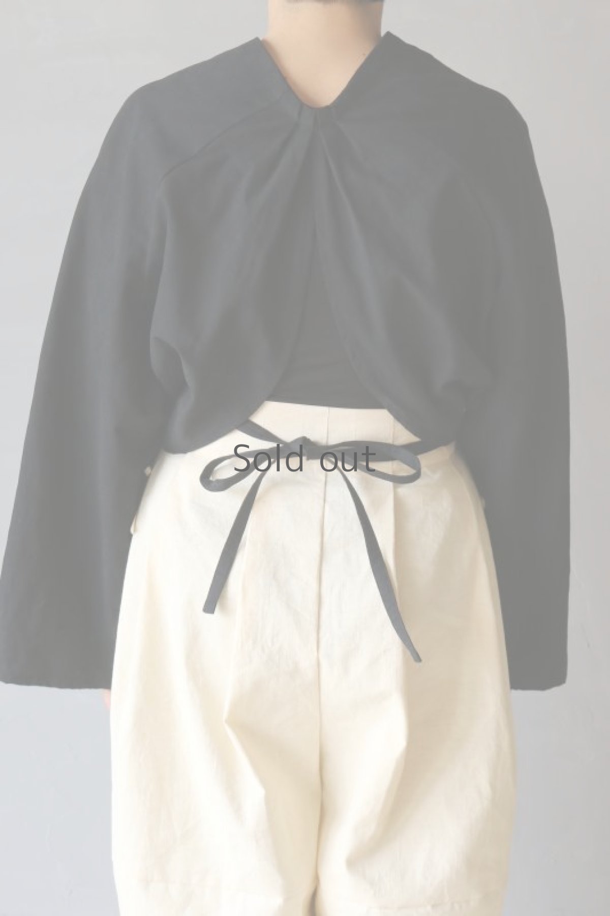 画像7: 【ササキチホ】アンティークリネン×染　巻上衣　（黒） (7)