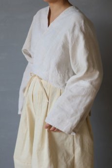 画像1: 【ササキチホ】アンティークリネン　巻上衣　（白） (1)