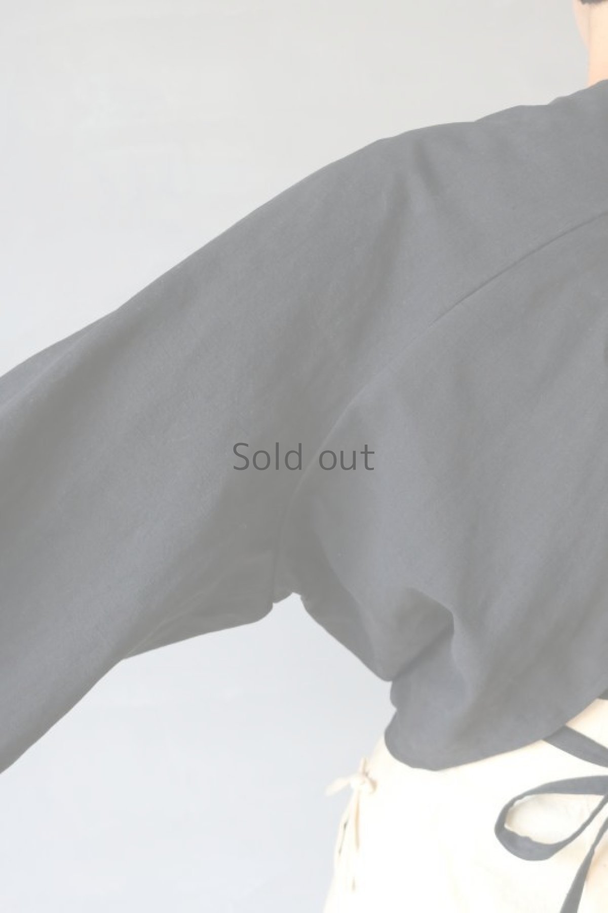 画像10: 【ササキチホ】アンティークリネン×染　巻上衣　（黒） (10)