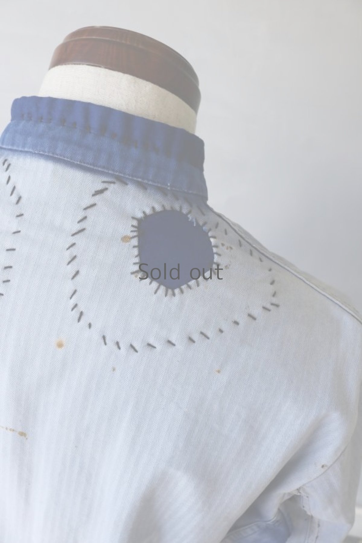 画像12: 【MITSUGU SASAKI】ビンテージリメイク　パッチワーク　色落ちワークジャケット(襟なし) (12)