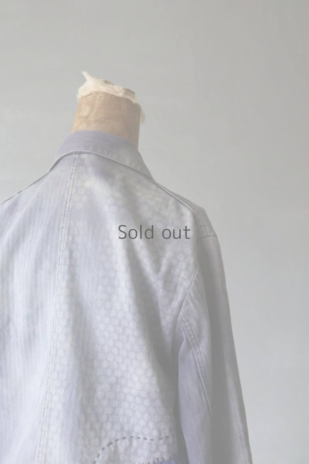 画像12: 【MITSUGU SASAKI】ビンテージリメイク　パッチワーク　ドット柄の色落ち　ワークジャケット(小さめ） (12)