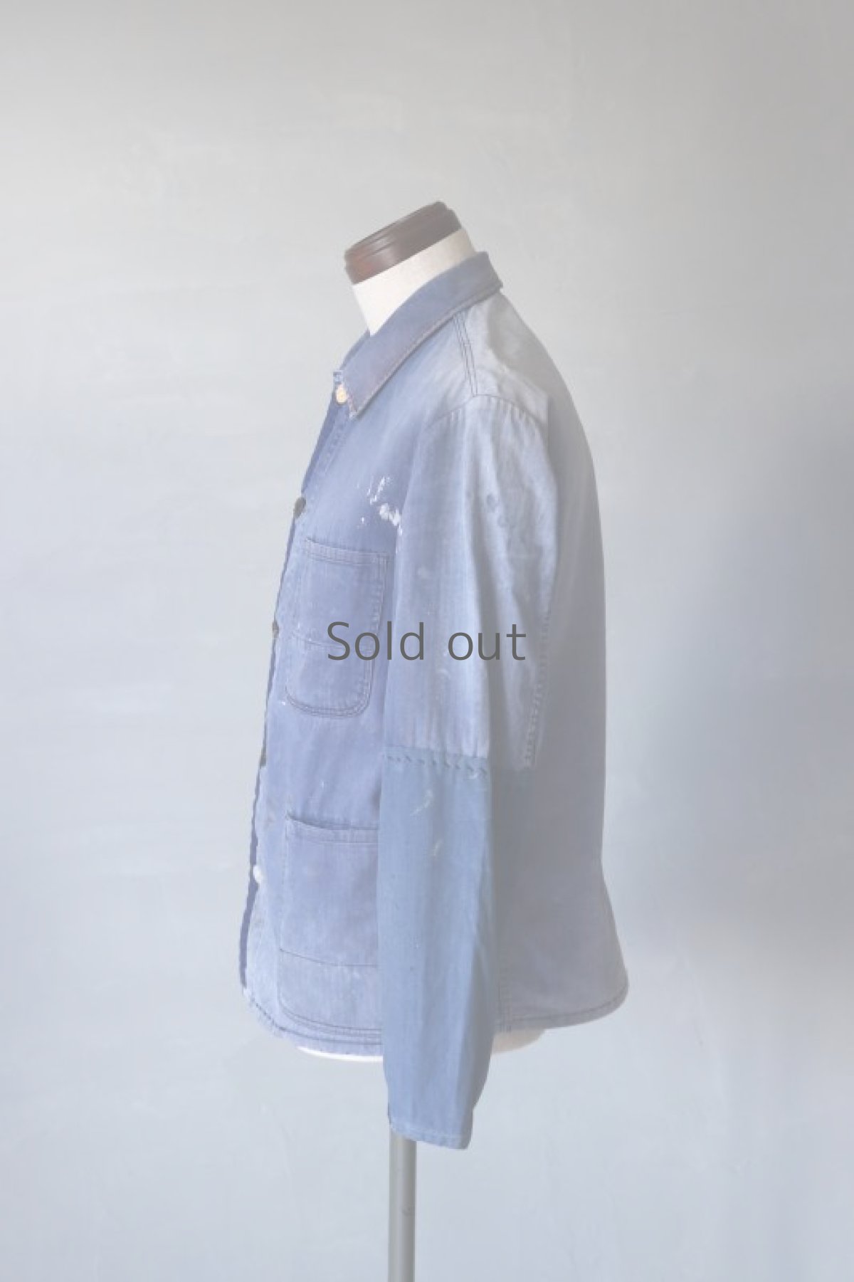 画像8: 【MITSUGU SASAKI】ビンテージリメイク　パッチワーク ワークジャケット(汚れ多め） (8)