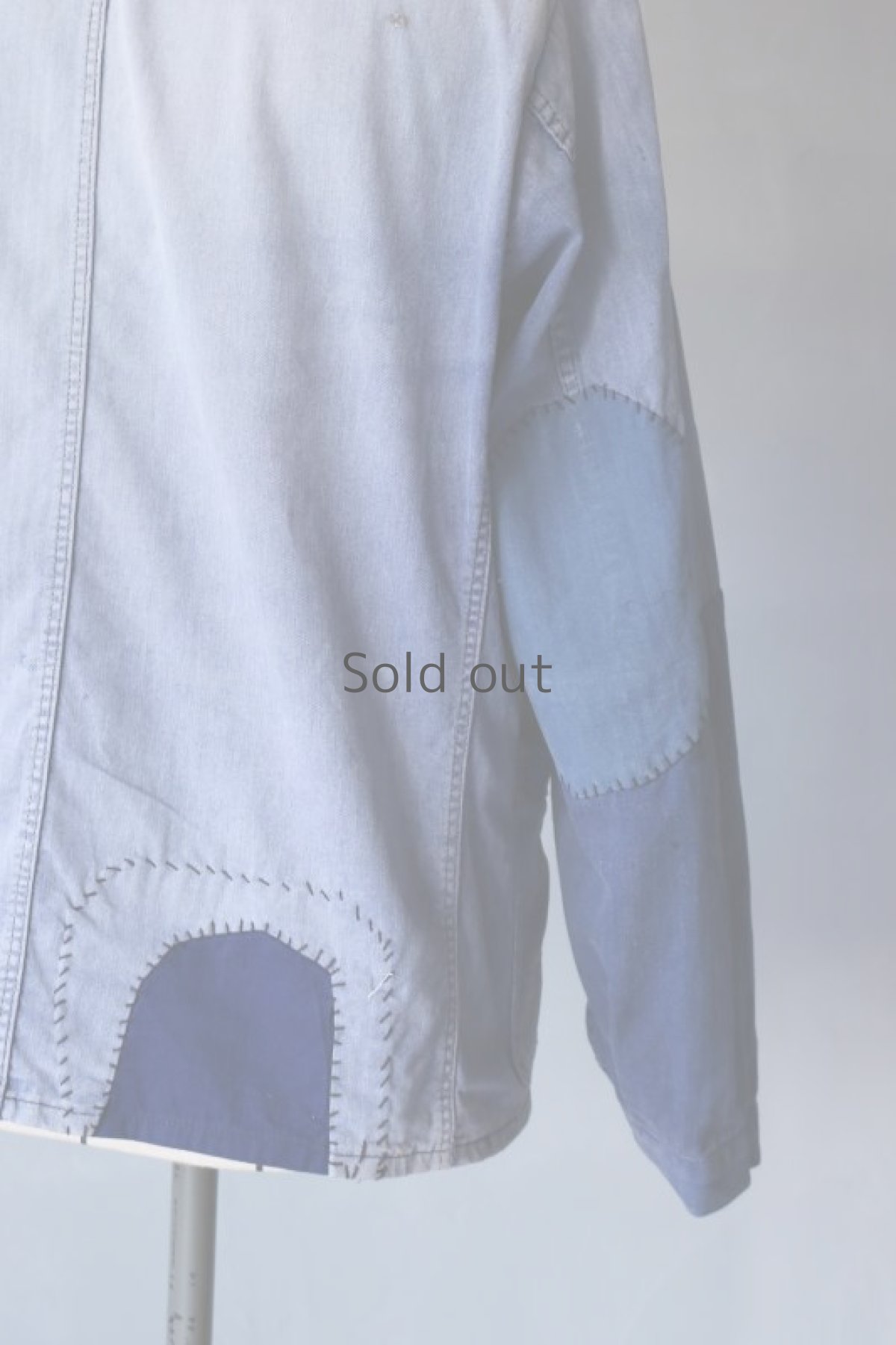 画像12: 【MITSUGU SASAKI】ビンテージリメイク　パッチワーク ワークジャケット(汚れ多め） (12)